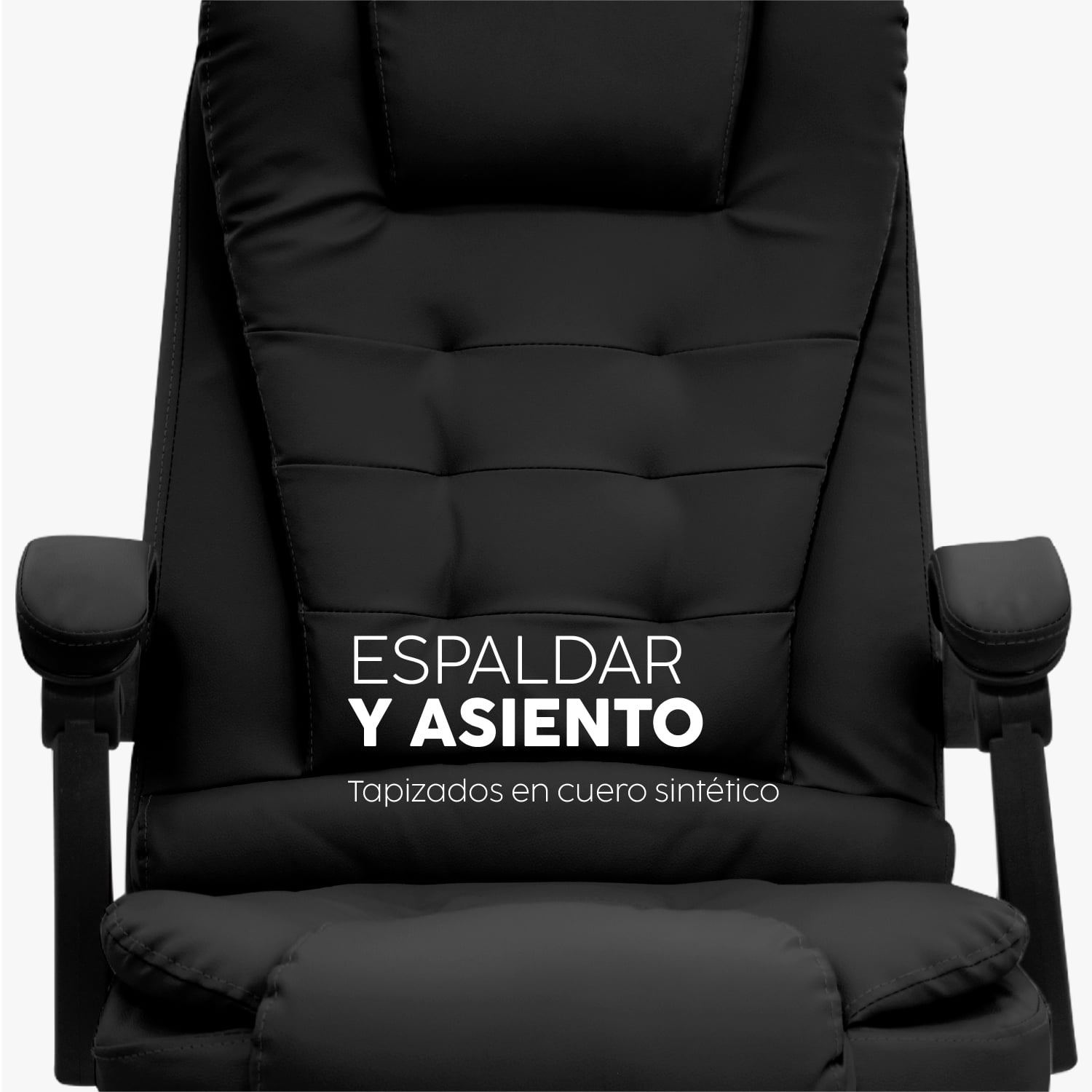 SILLA DE OFICINA RUHIG CON REPOSAPIÉS NEGRO BONNO - 2