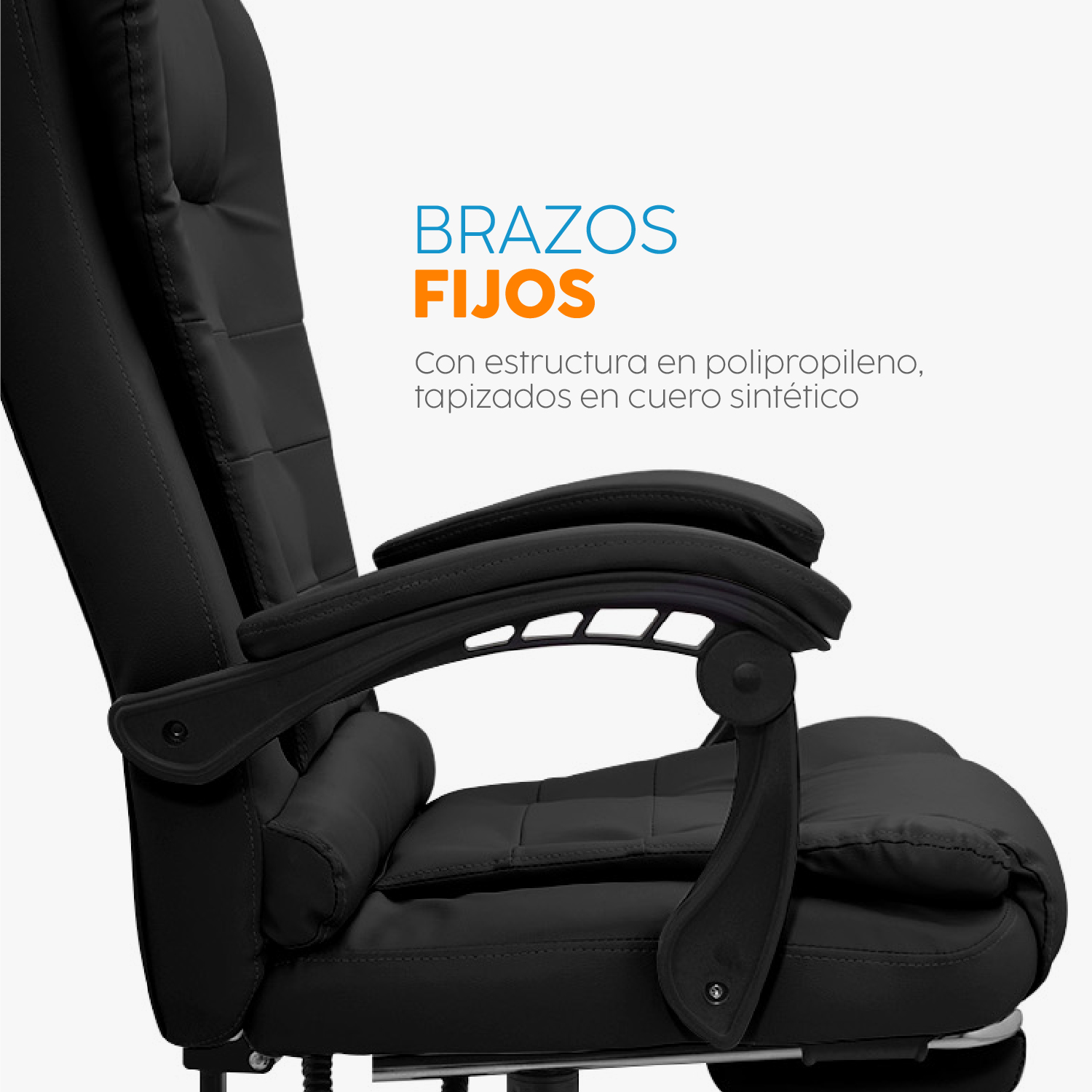 SILLA DE OFICINA RUHIG CON REPOSAPIÉS NEGRO BONNO - 3