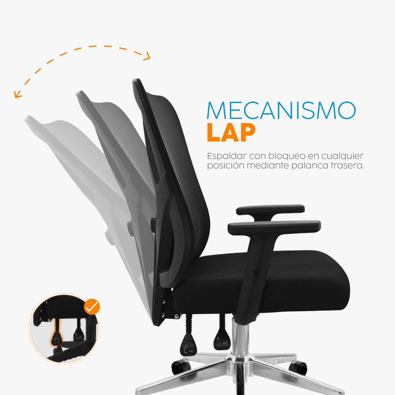 SILLA DE OFICINA GIRATORIA BENFOR NEGRO BONNO - 5