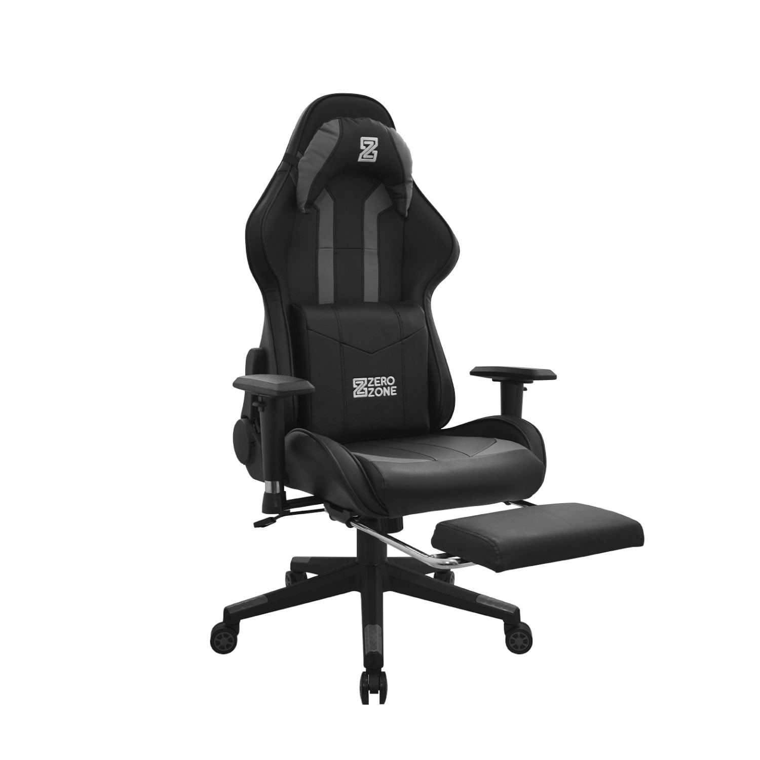 SILLA GAMER TITAN CON REPOSAPIÉS NEGRO/GRIS BONNO - 1