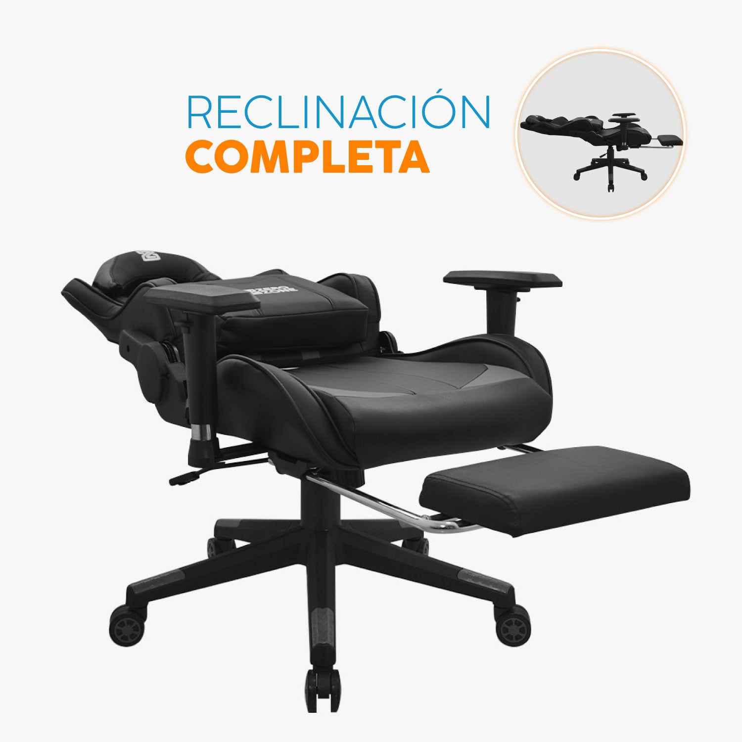 SILLA GAMER TITAN CON REPOSAPIÉS NEGRO/GRIS BONNO - 6