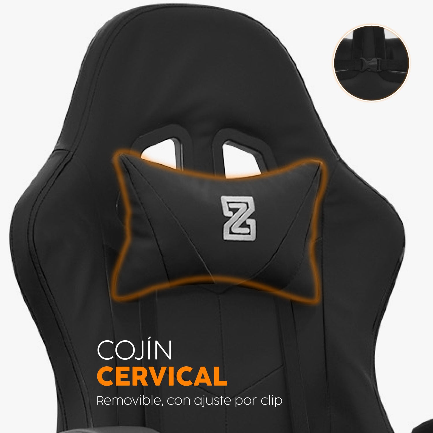 SILLA GAMER PLAY CON REPOSAPIÉS NEGRO BONNO - 2
