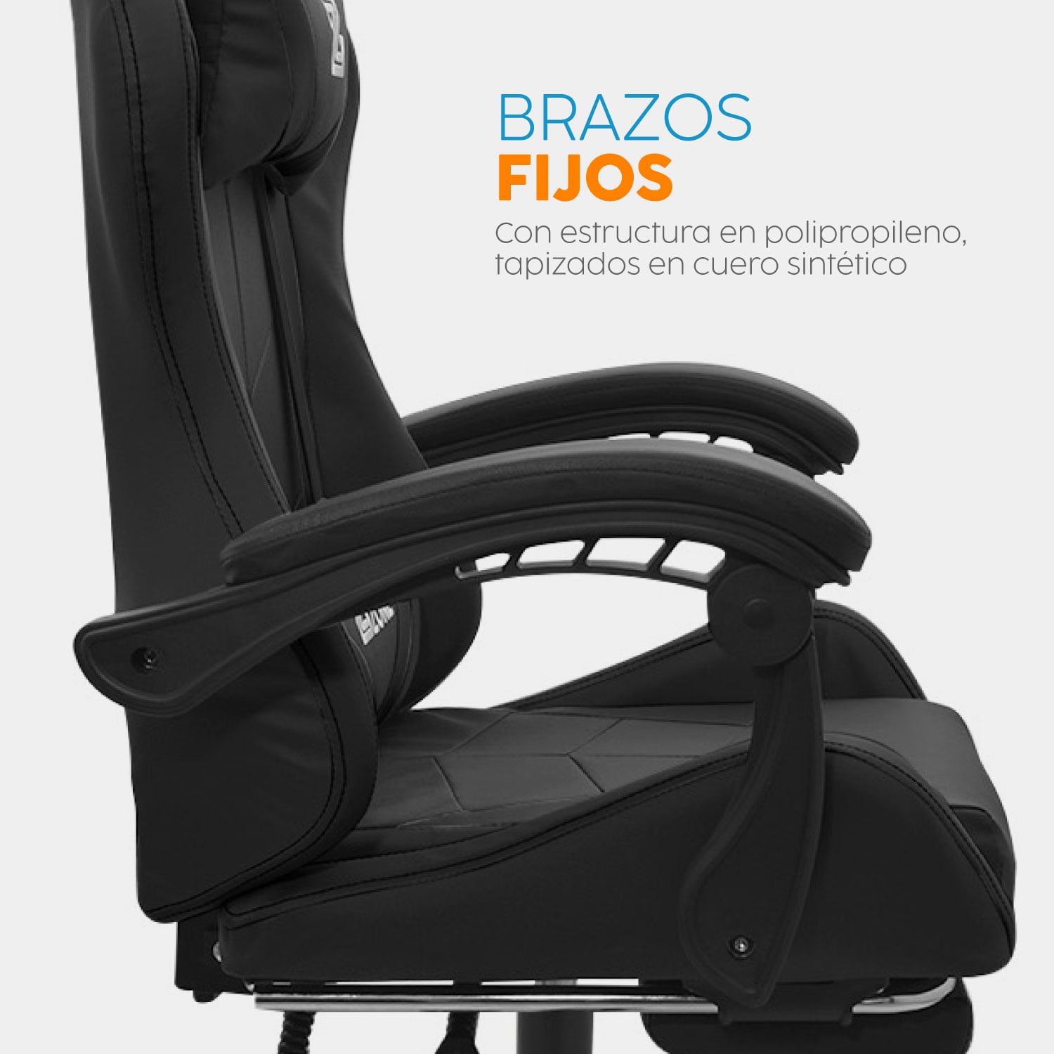 SILLA GAMER PLAY CON REPOSAPIÉS NEGRO BONNO - 5