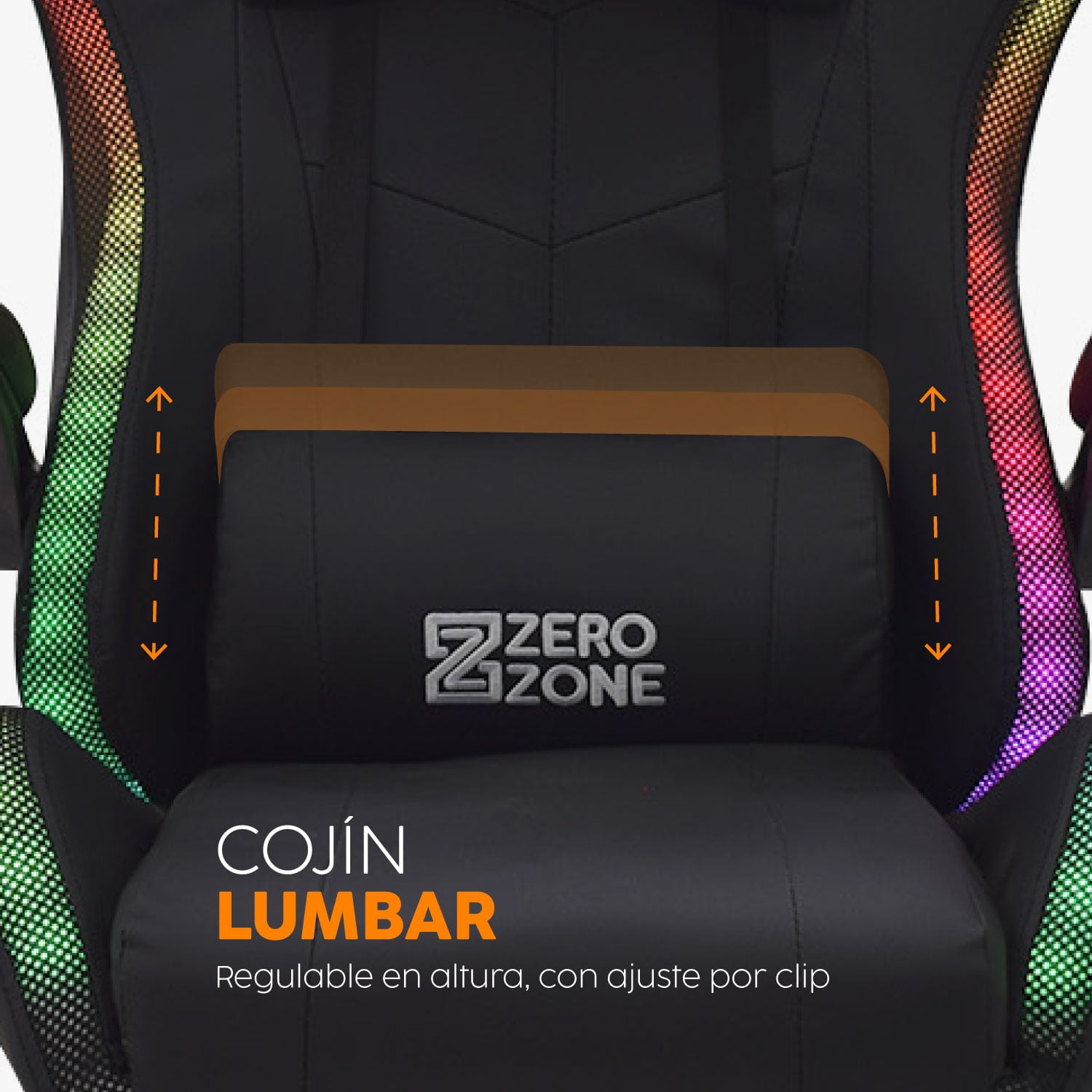 SILLA GAMER PLAY CON REPOSAPIÉS Y LUCES RGB NEGRO BONNO - 3