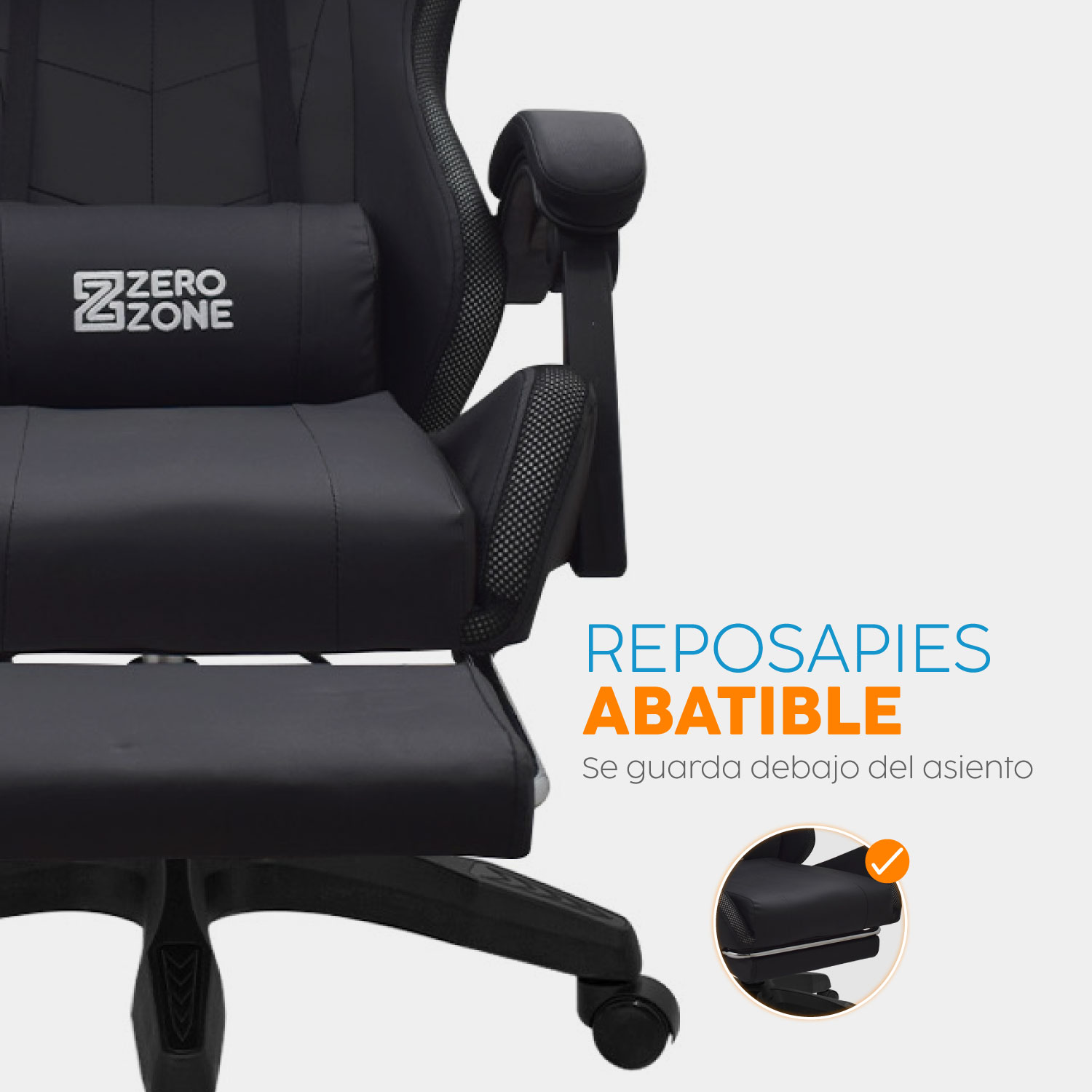 SILLA GAMER PLAY CON REPOSAPIÉS Y LUCES RGB NEGRO BONNO - 6