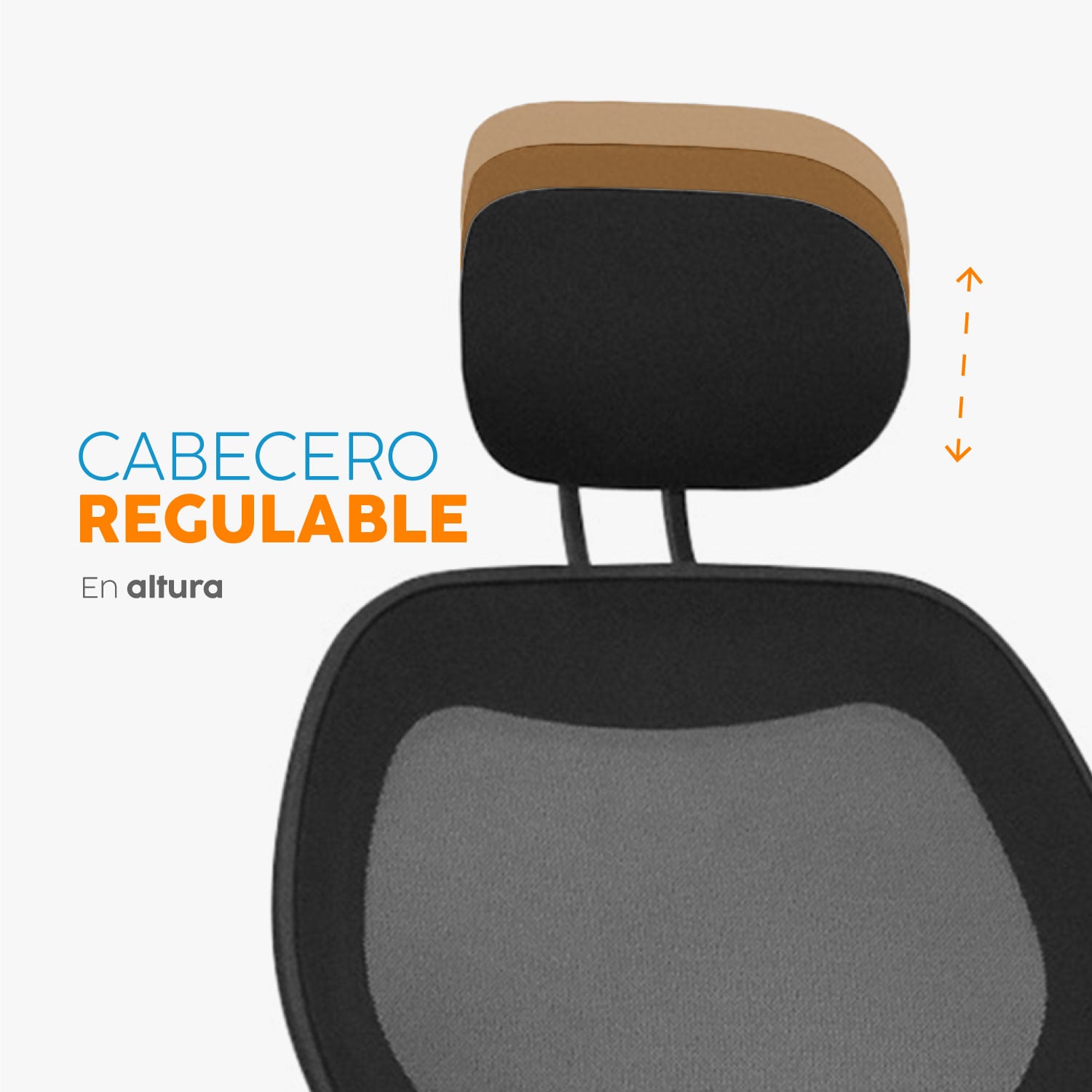 SILLA DE OFICINA GIRATORIA CON CABECERO DAKOTA NEGRO BONNO - 2