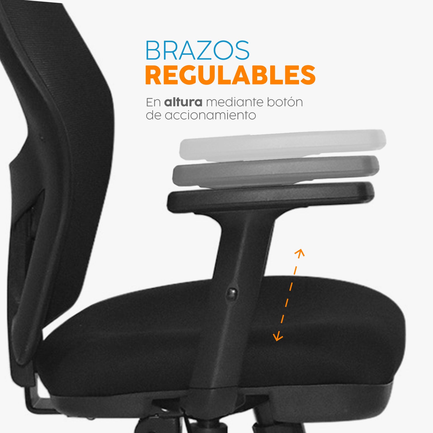 SILLA DE OFICINA GIRATORIA CON CABECERO DAKOTA NEGRO BONNO - 4