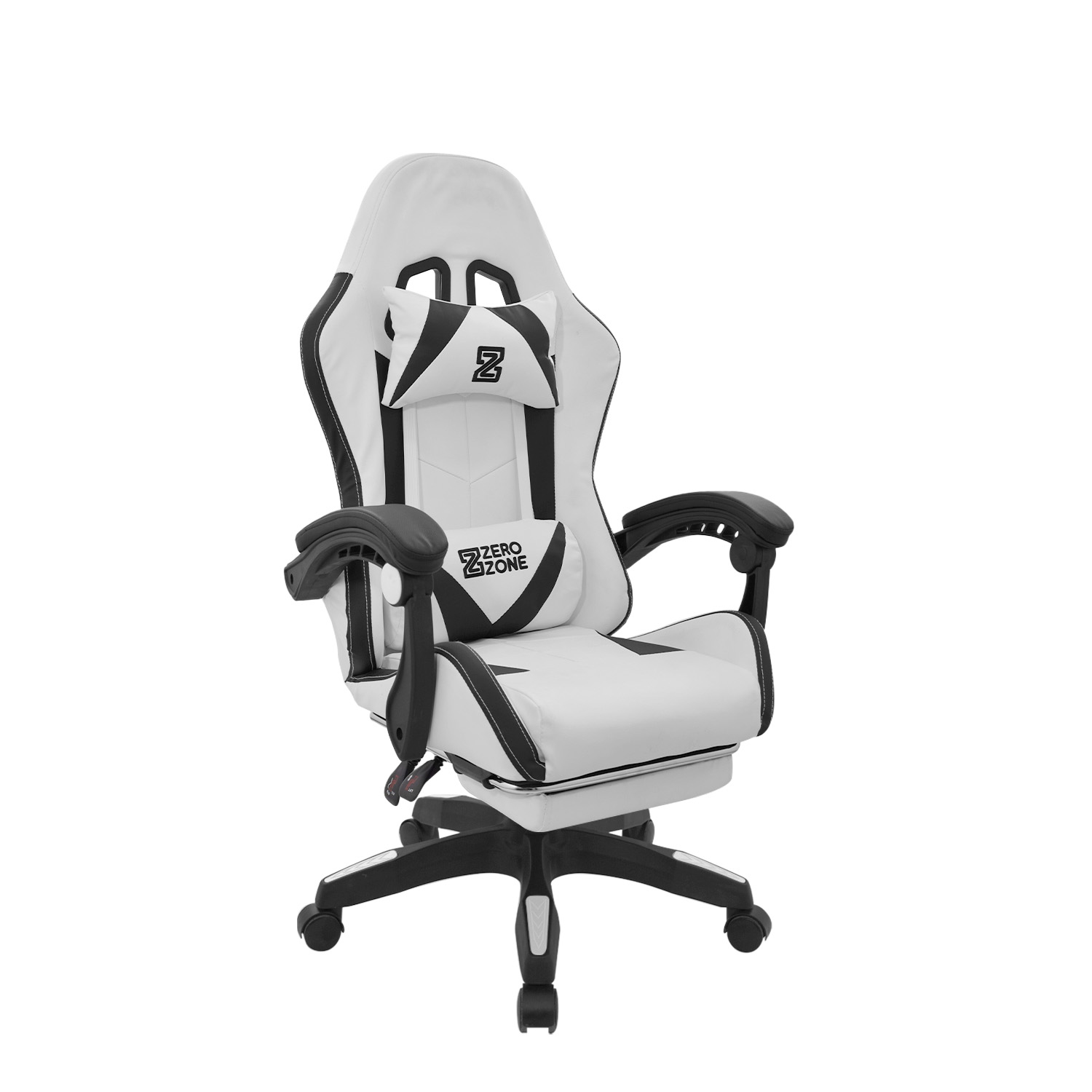 SILLA GAMER PLAY CON REPOSAPIÉS BLANCO/NEGRO BONNO - 1