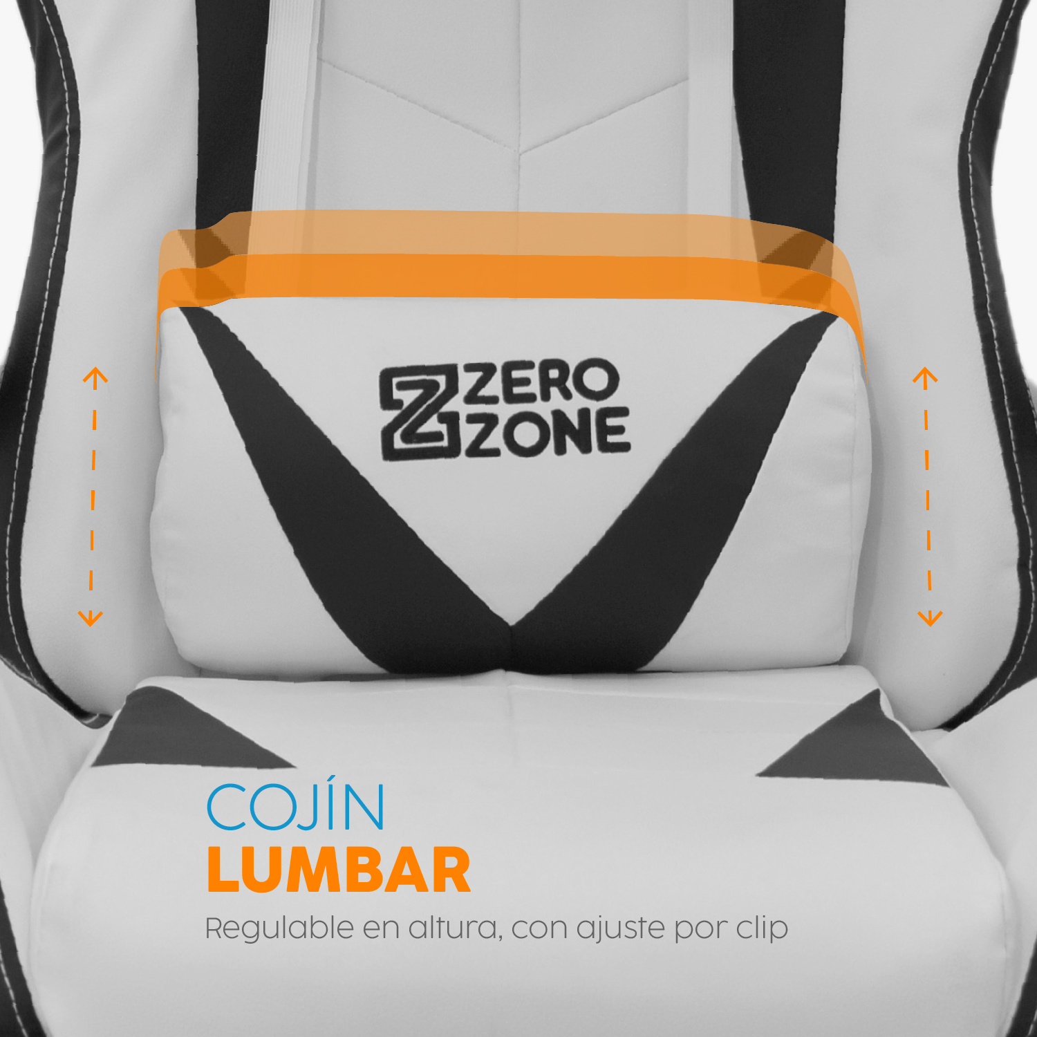 SILLA GAMER PLAY CON REPOSAPIÉS BLANCO/NEGRO BONNO - 4