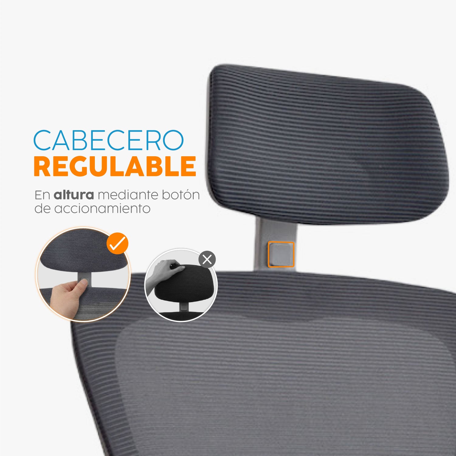 SILLA DE ESCRITORIO CON CABECERO ZAD CS GRIS BONNO - 2