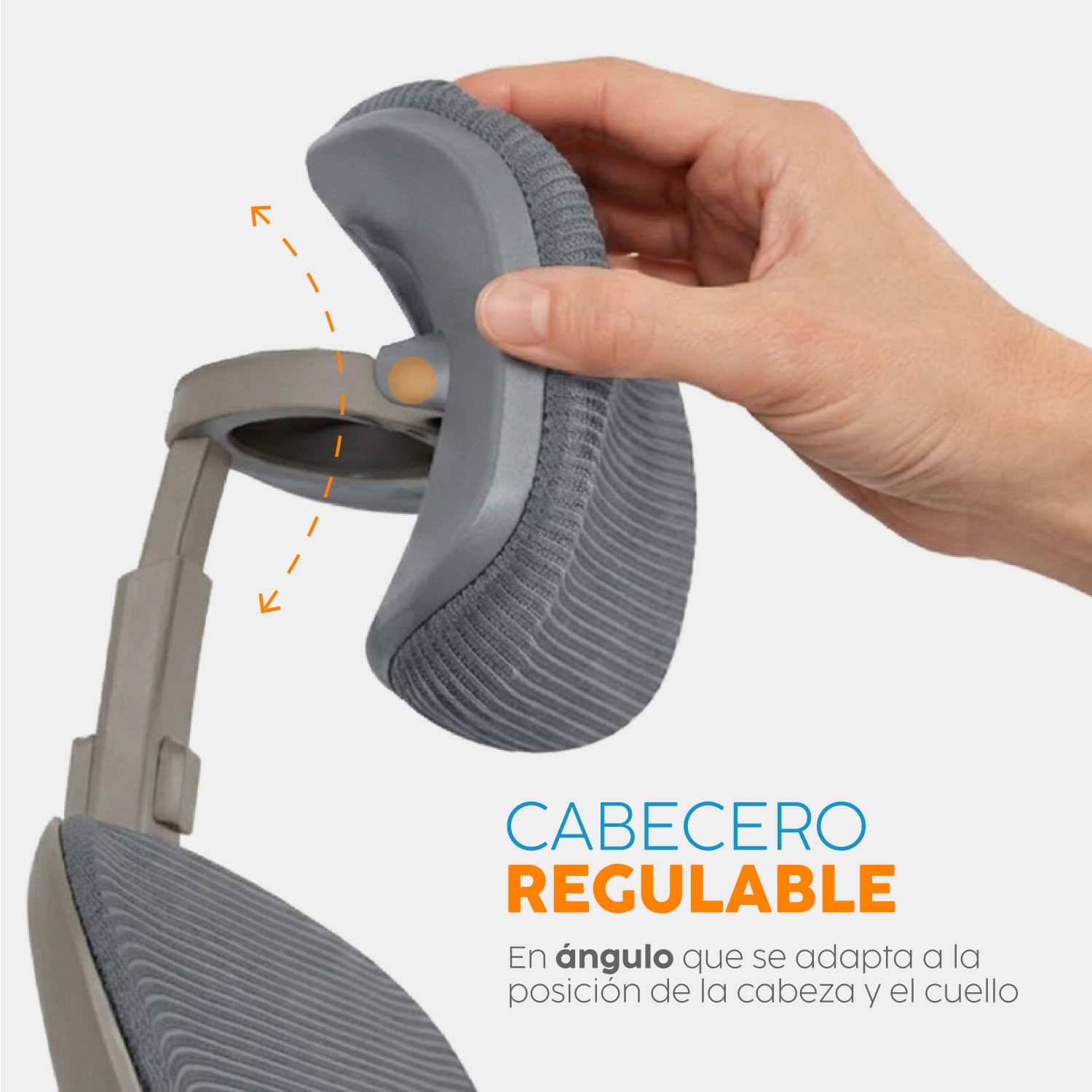 SILLA DE ESCRITORIO CON CABECERO ZAD CS GRIS BONNO - 3
