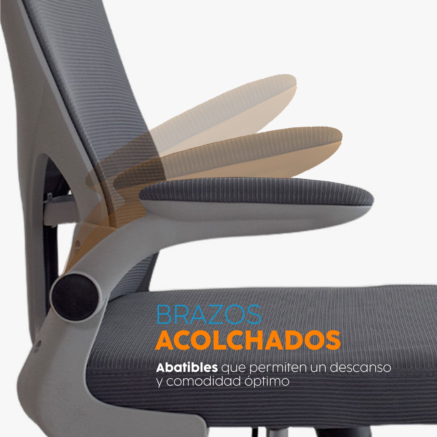 SILLA DE ESCRITORIO CON CABECERO ZAD CS GRIS BONNO - 5