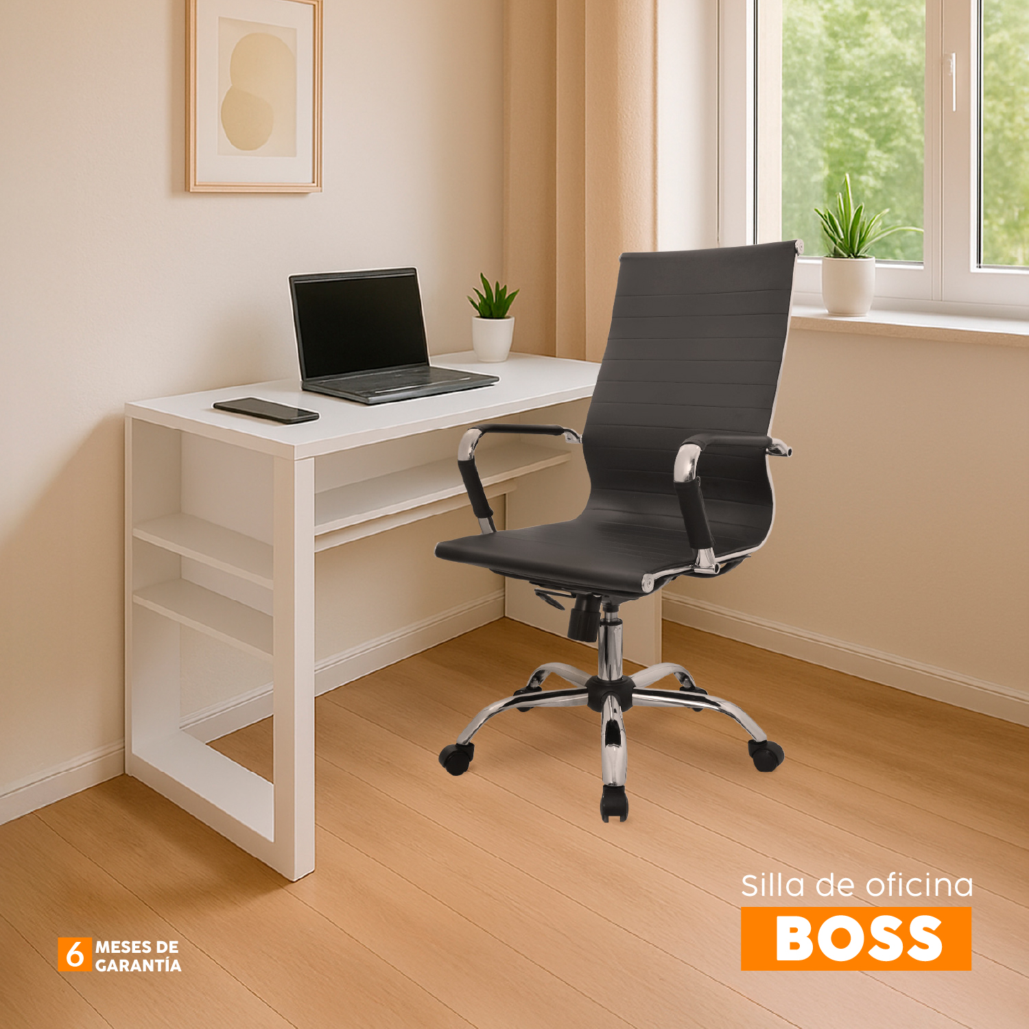 SILLA DE ESCRITORIO BOSS NEGRO BONNO - 6