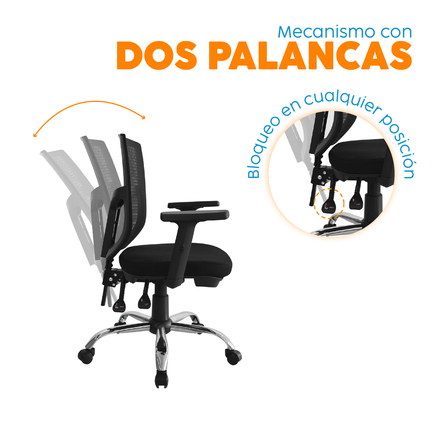 SILLA ESCRITORIO ECO FONE NEGRO BONNO - 2