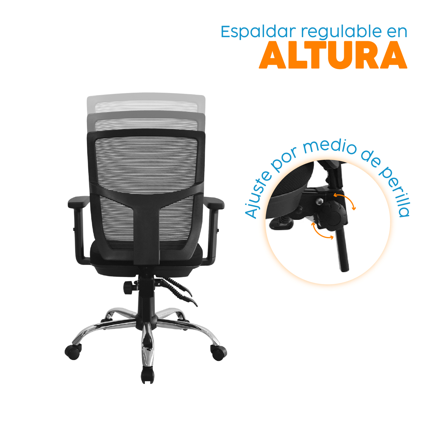 SILLA ESCRITORIO ECO FONE NEGRO BONNO - 3