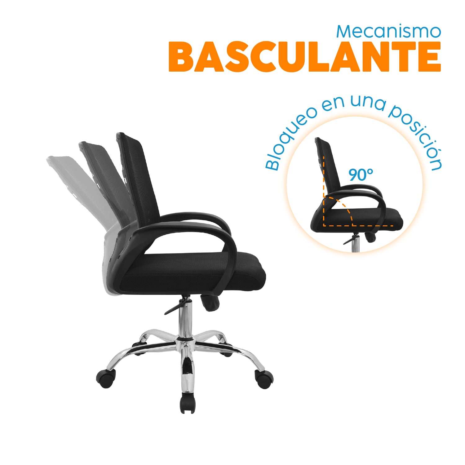 SILLA DE ESCRITORIO LOTO NEGRO BONNO - 2