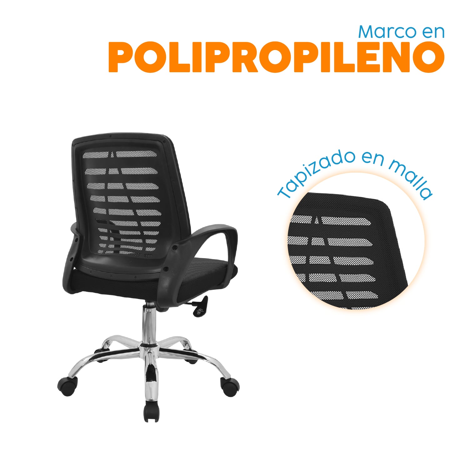 SILLA DE ESCRITORIO LOTO NEGRO BONNO - 3
