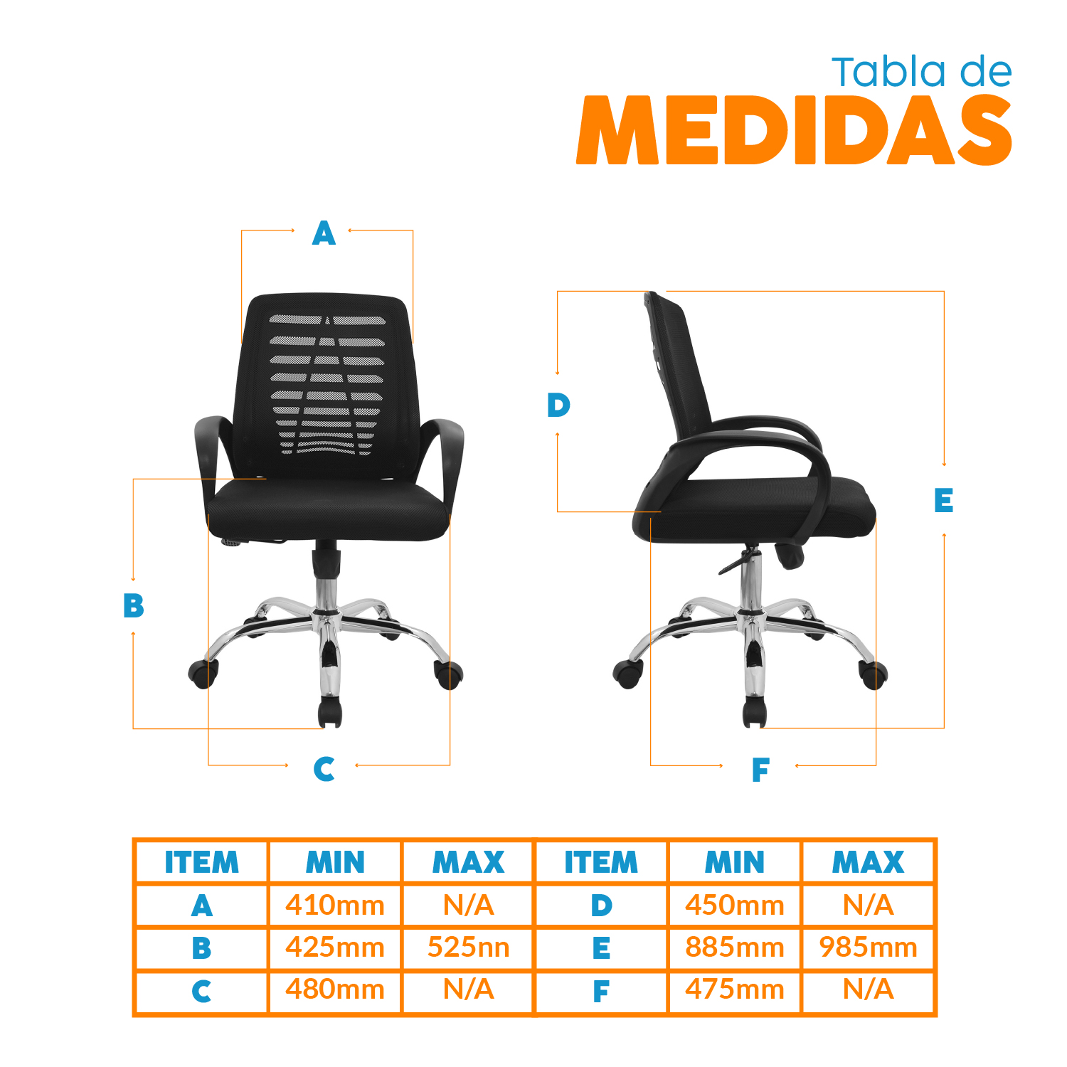 SILLA DE ESCRITORIO LOTO NEGRO BONNO - 4