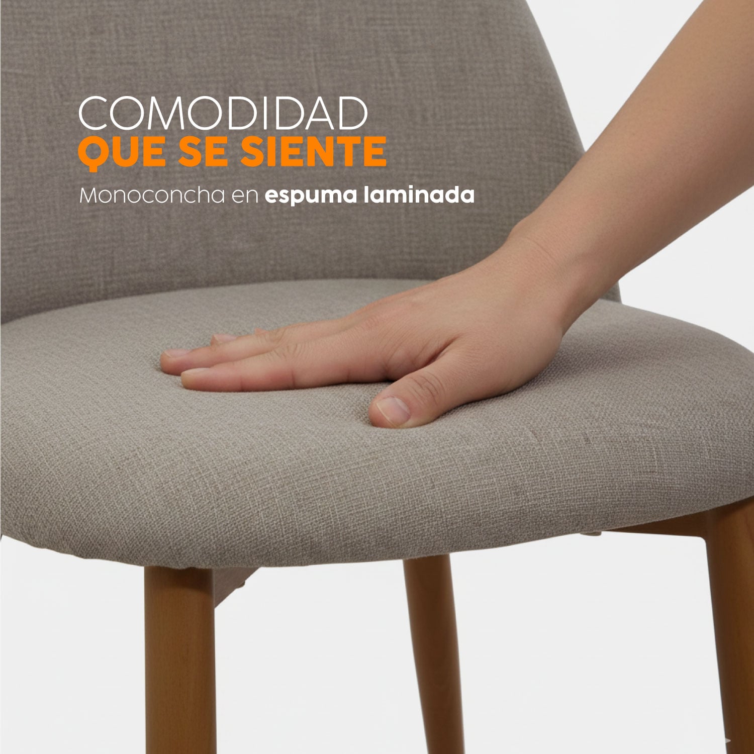 SILLA FIJA DE DISEÑO ALI TELA ARENA BONNO - 2