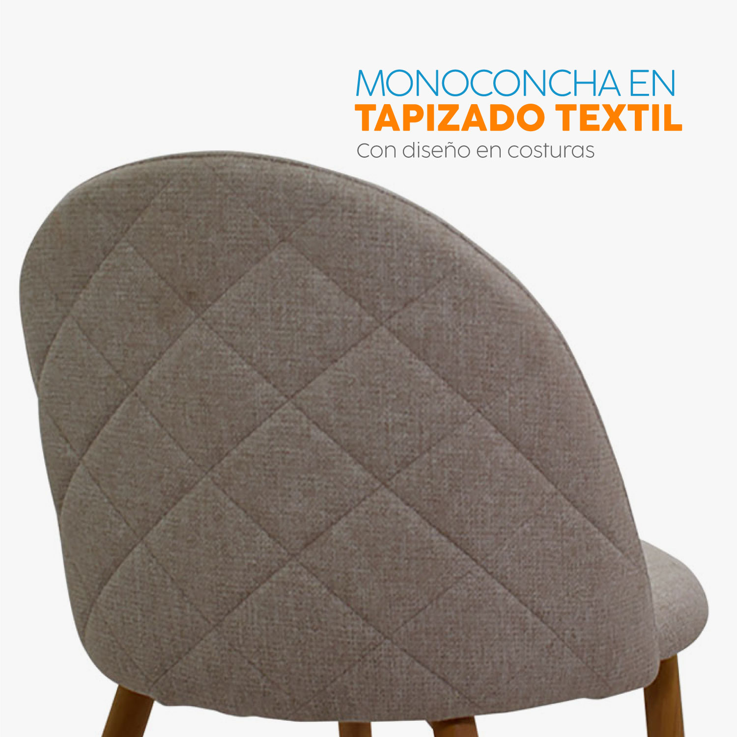 SILLA FIJA DE DISEÑO ALI TELA ARENA BONNO - 3
