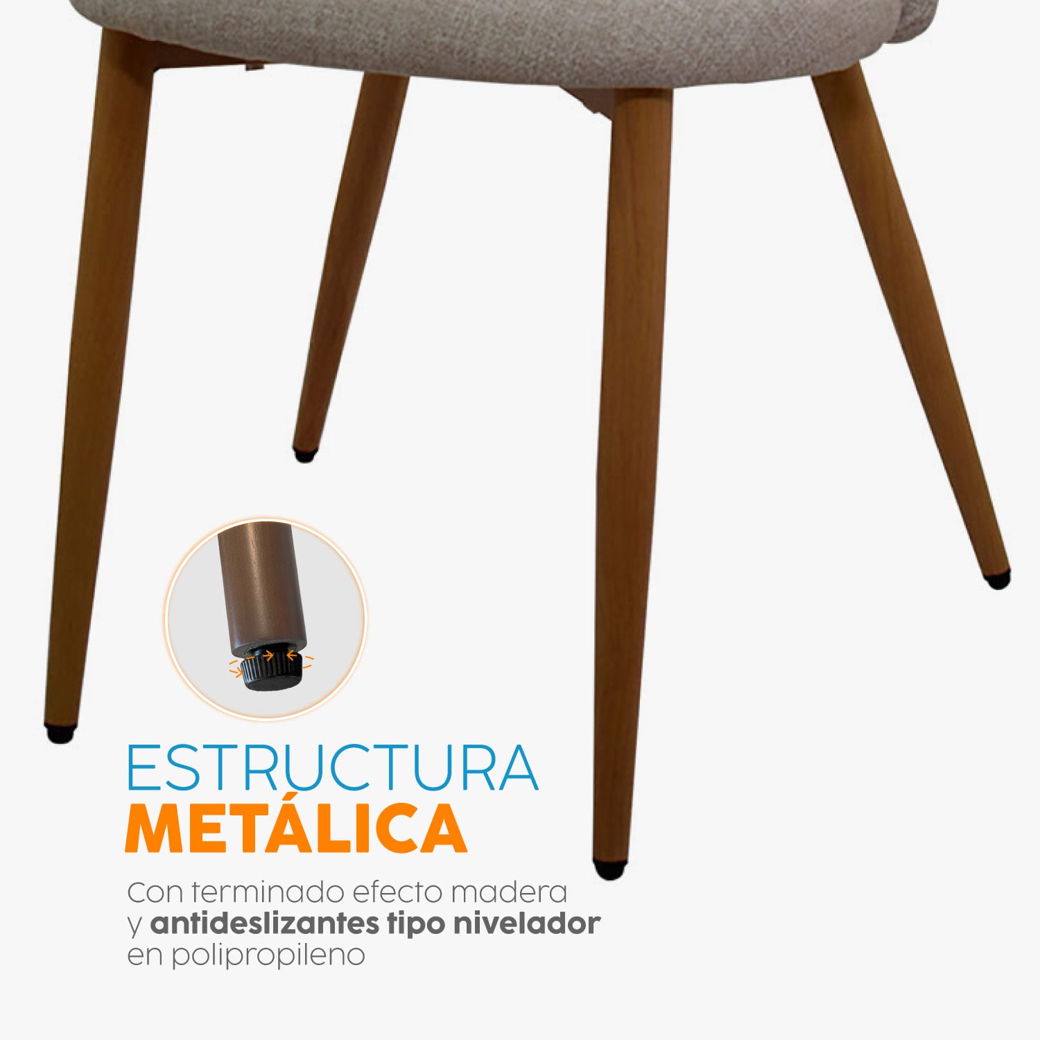 SILLA FIJA DE DISEÑO ALI TELA ARENA BONNO - 4