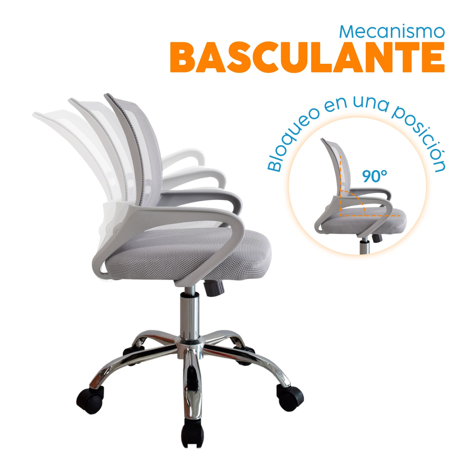 SILLA DE ESCRITORIO ATLANTIS GRIS BONNO - 2