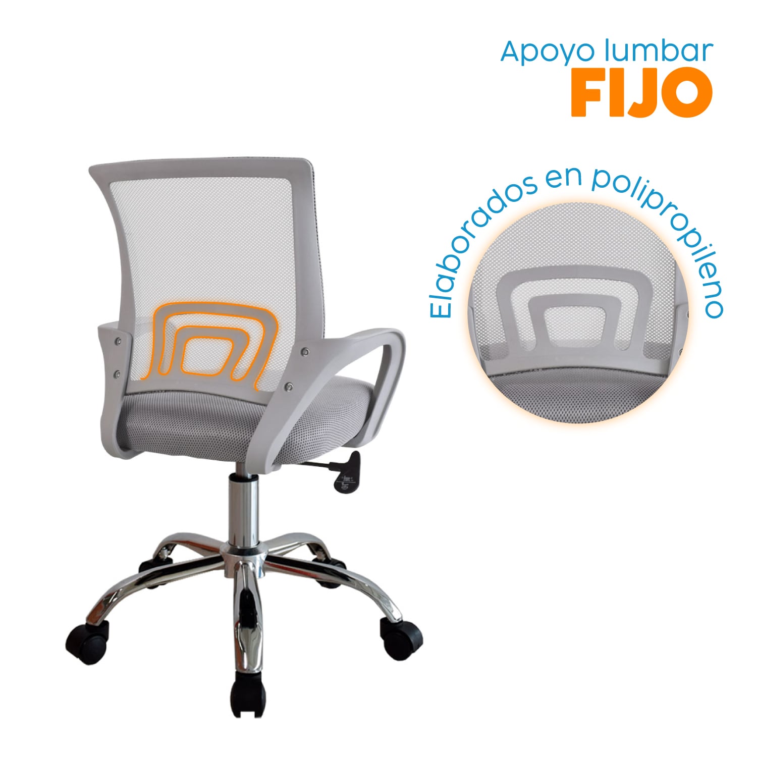 SILLA DE ESCRITORIO ATLANTIS GRIS BONNO - 3