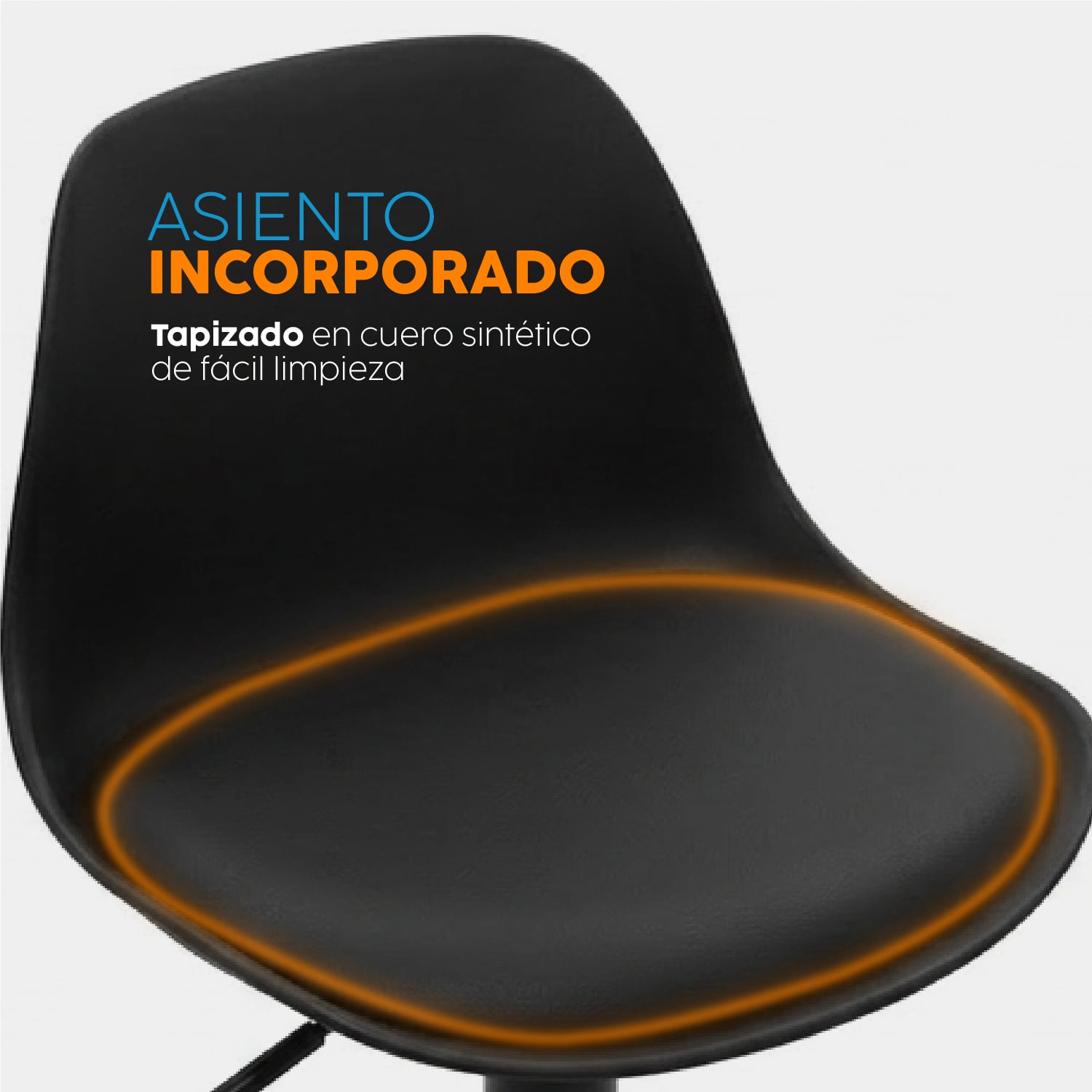 BANCO DE BAR REGULABLE BOAT NEGRO BONNO - 5