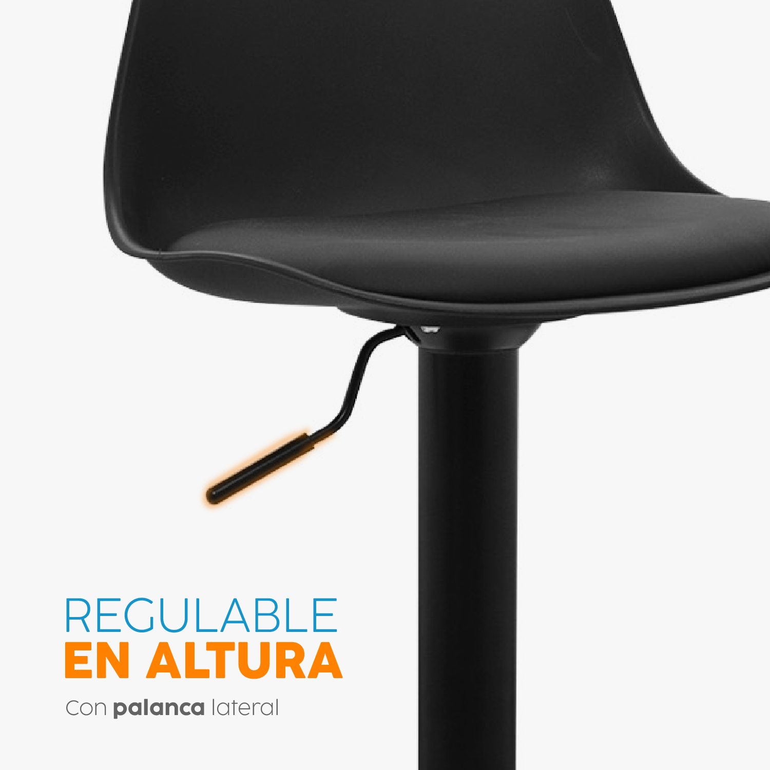 BANCO DE BAR REGULABLE BOAT NEGRO BONNO - 6