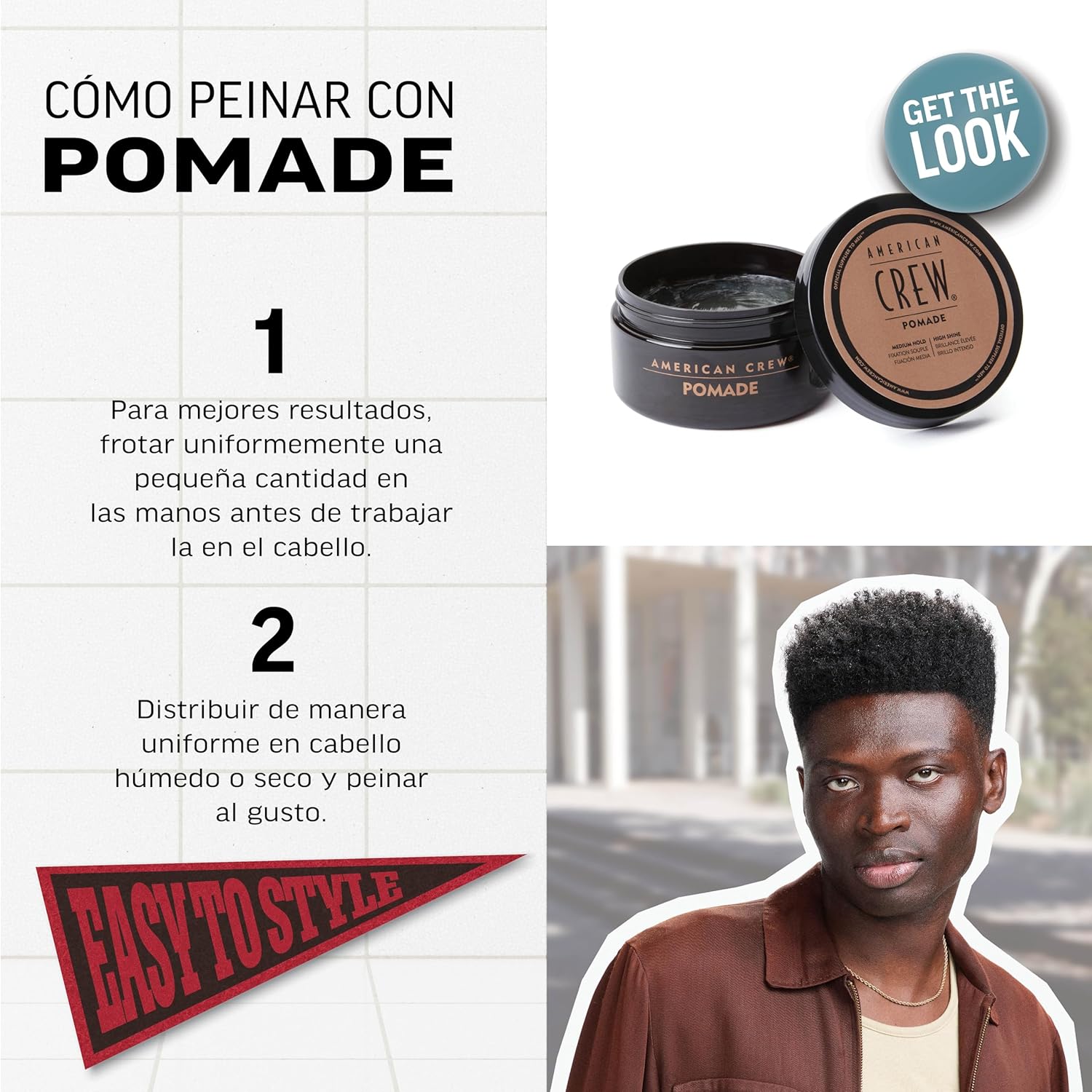 AMERICAN CREW  POMADE X 85 GR - CERA DE FIJACIÓN MEDIA BRILLO ALTO - 3