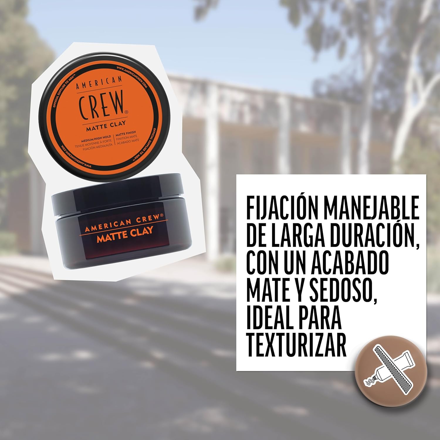 AMERICAN CREW MATTE CLAY X 85 GR - CERA DE FIJACIÓN MEDIA/FUERTE Y EFECTO MATE - 5