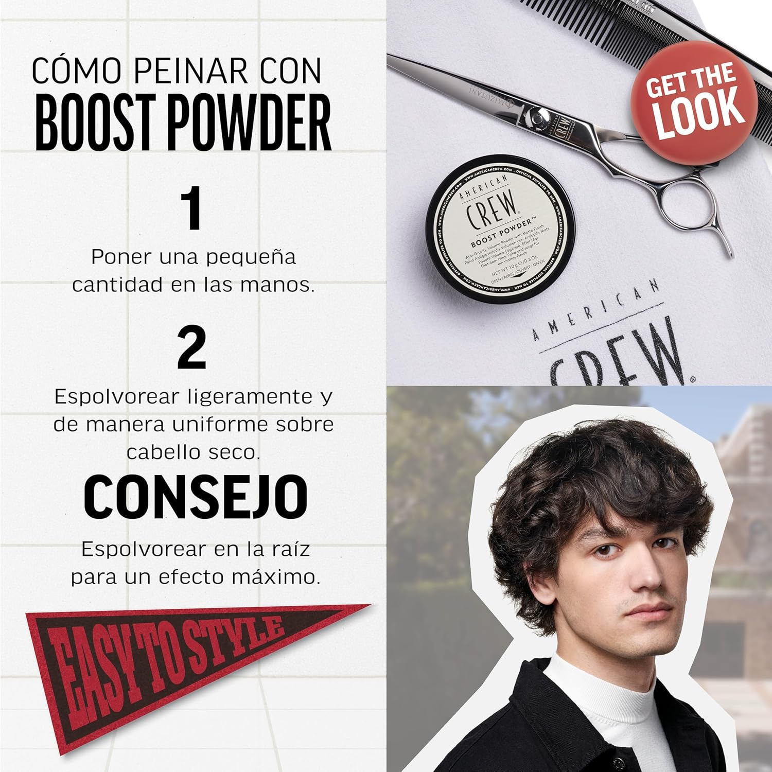 AMERICAN CREW BOOST POWDER X 20 GR - POLVO ANTIGRAVEDAD FIJACIÓN BAJA EFECTO MATE - 3