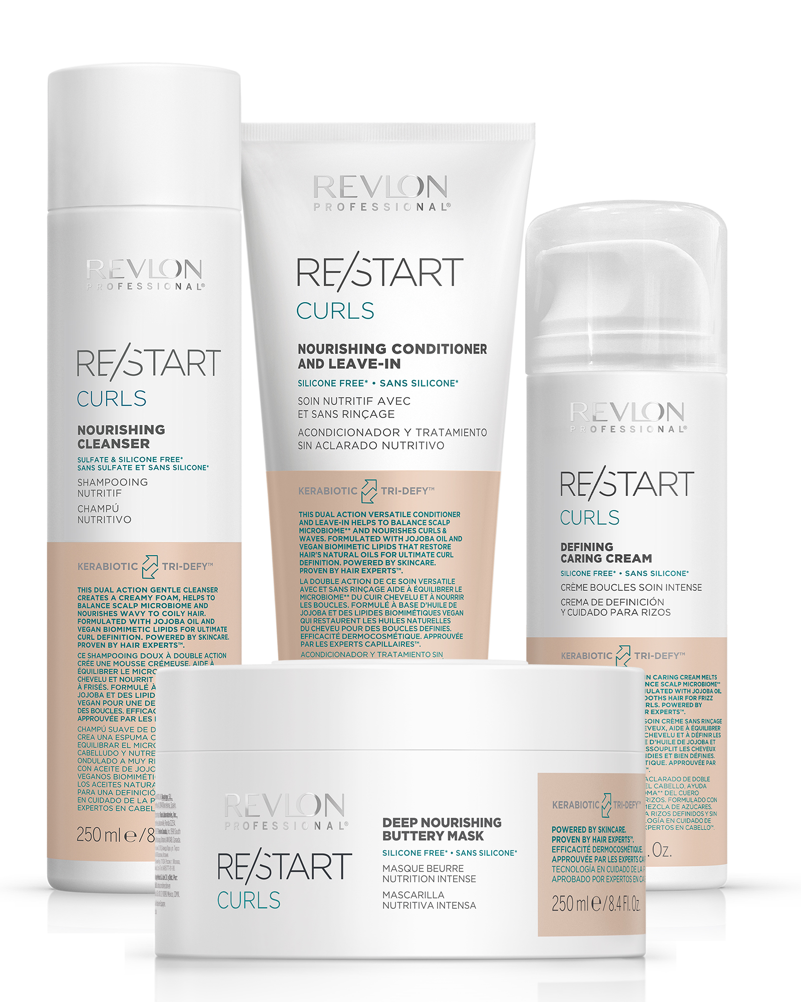 REVLON PROFESSIONAL RESTART CURLS SET 4 [SH+CO+MA+DC] - P/CAB ONDEADO Y RIZADO - 1