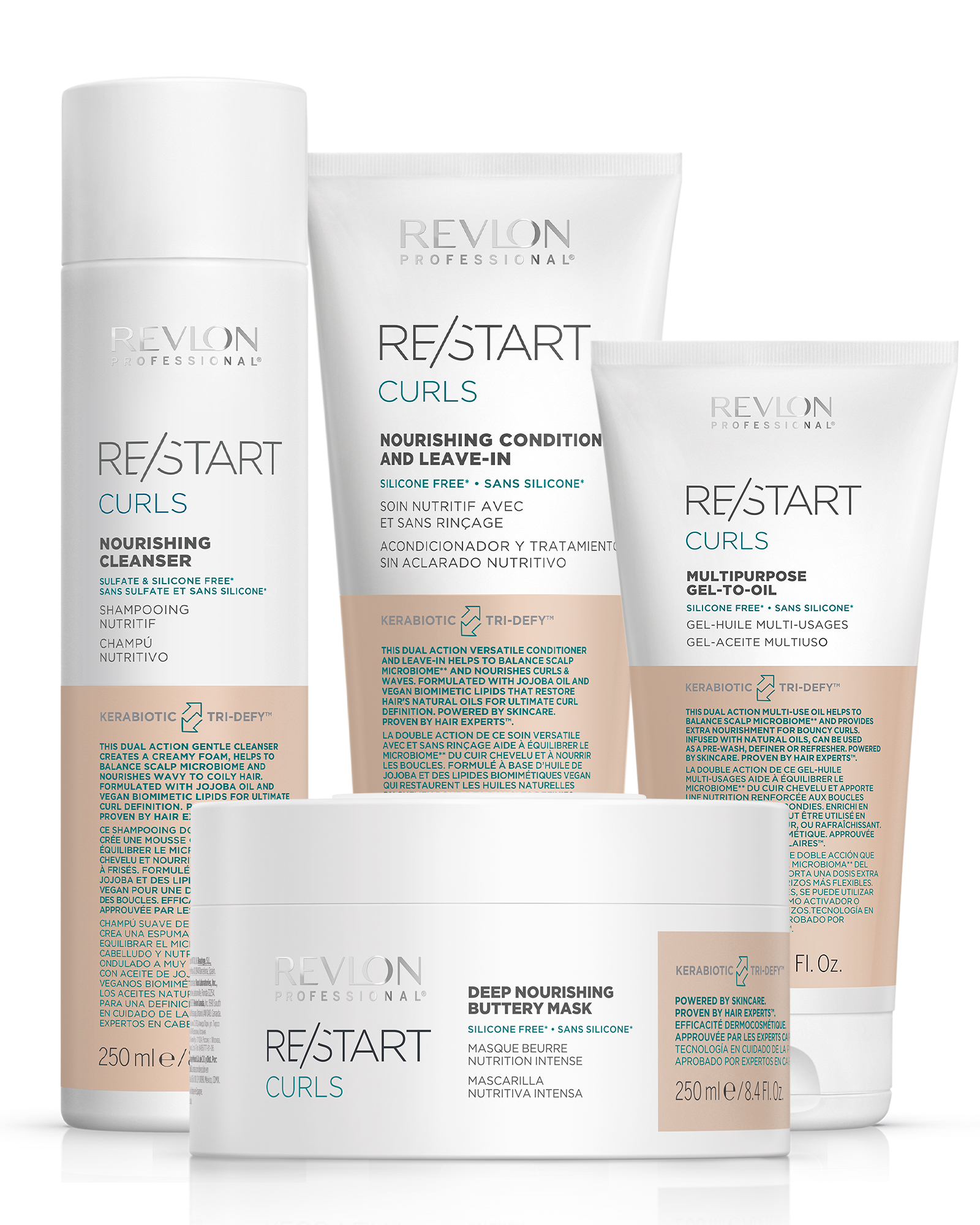 REVLON PROFESSIONAL RESTART CURLS SET 5 [SH+CO+MA+GO] - P/CAB ONDEADO Y RIZADO - 1