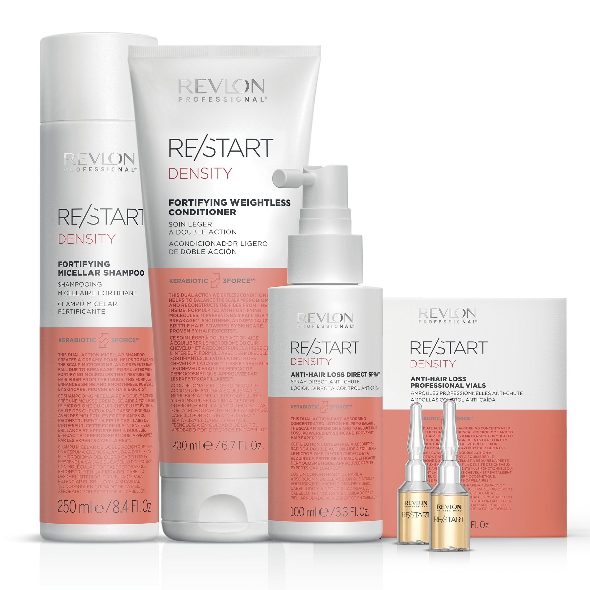 REVLON PROFESSIONAL RESTART DENSITY SET 3 [SH+CO+LO+AM] - ANTICAIDA - 1