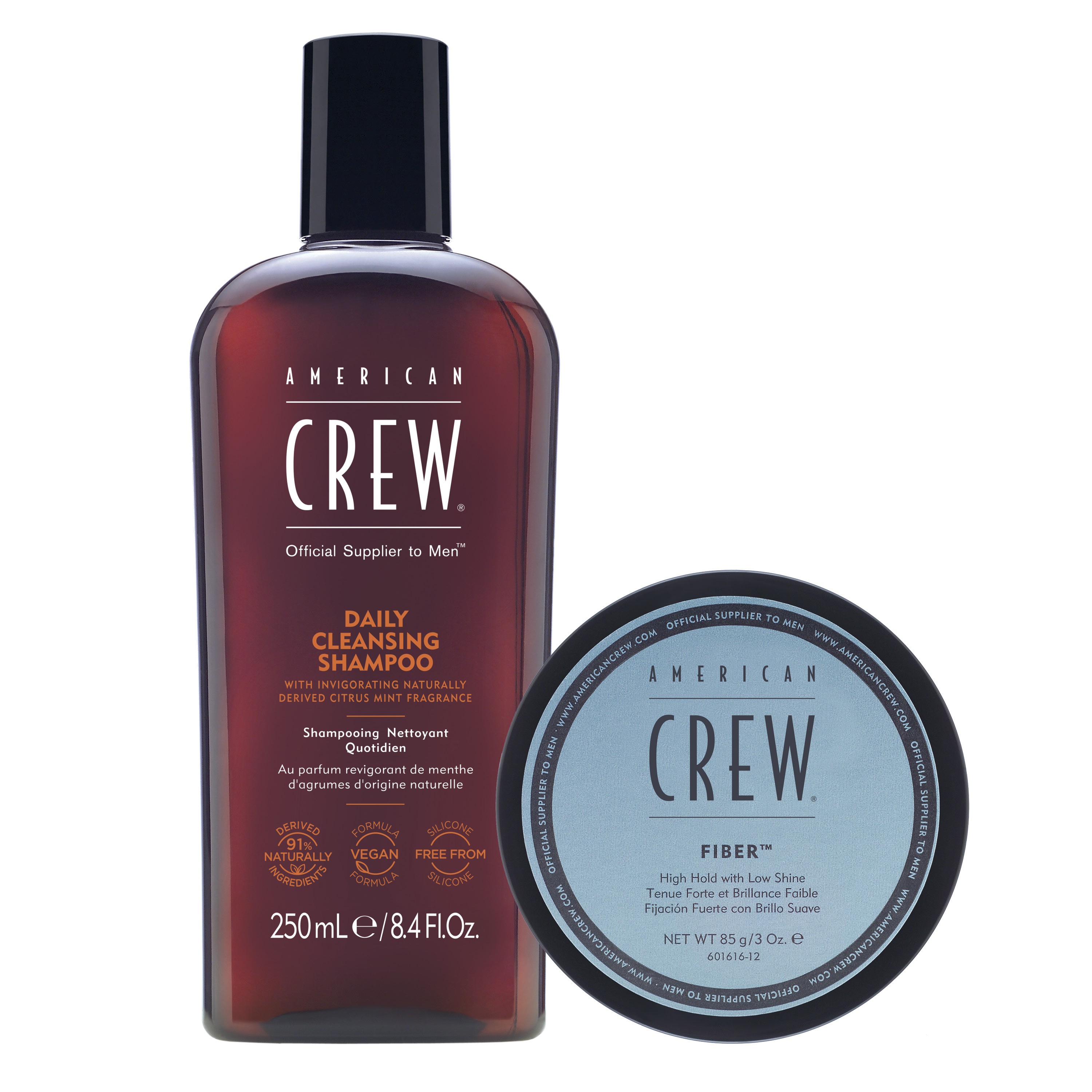 AMERICAN CREW SET FIBER + DAILY CLEANSING SHAMPOO - 1