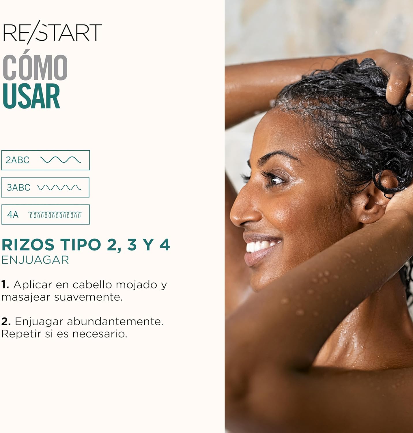 REVLON PROFESSIONAL RESTART CURLS SHAMPOO X 250 ML - SHAMPOO NUTRITIVO SIN SULFATOS P/CAB RIZADO - 3