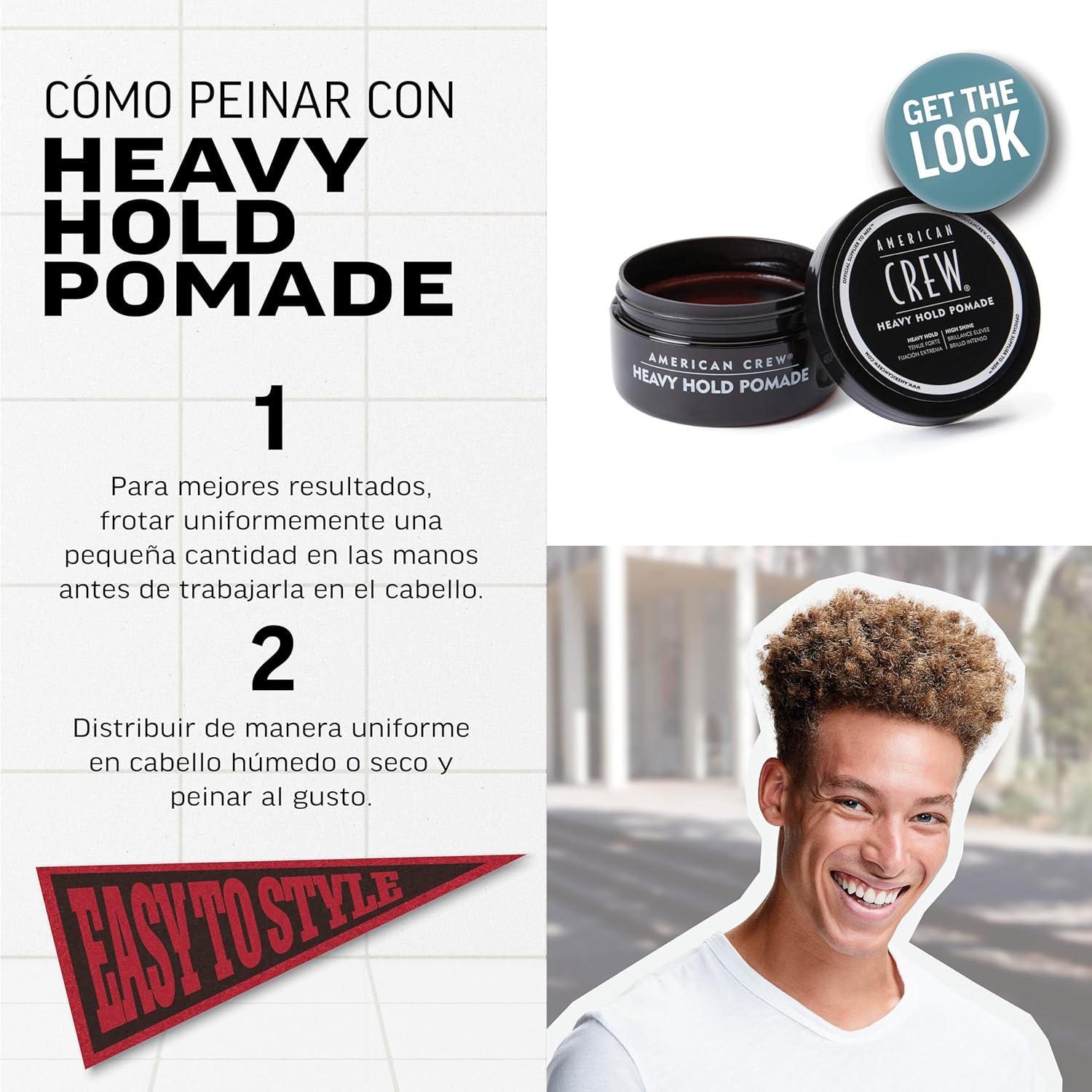 AMERICAN CREW HEAVY HOLD POMADE X 85 GR - CERA DE FIJACIÓN EXTREMA Y BRILLO INTENSO - 3