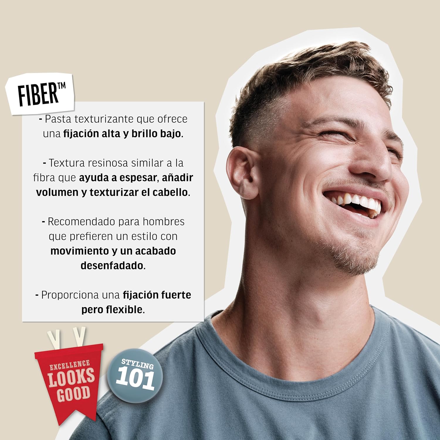 AMERICAN CREW FIBER X 50 GR - CERA DE FIJACIÓN FUERTE SIN BRILLO - 4
