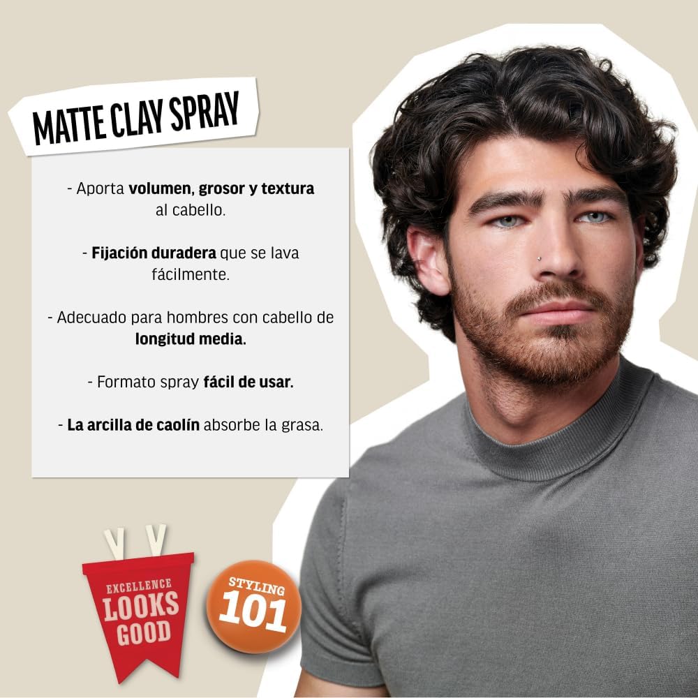 AMERICAN CREW  MATTE CLAY SPRAY X 150 ML - SPRAY DE FIJACIÓN MEDIA/FUERTE Y EFECTO MATE - 4