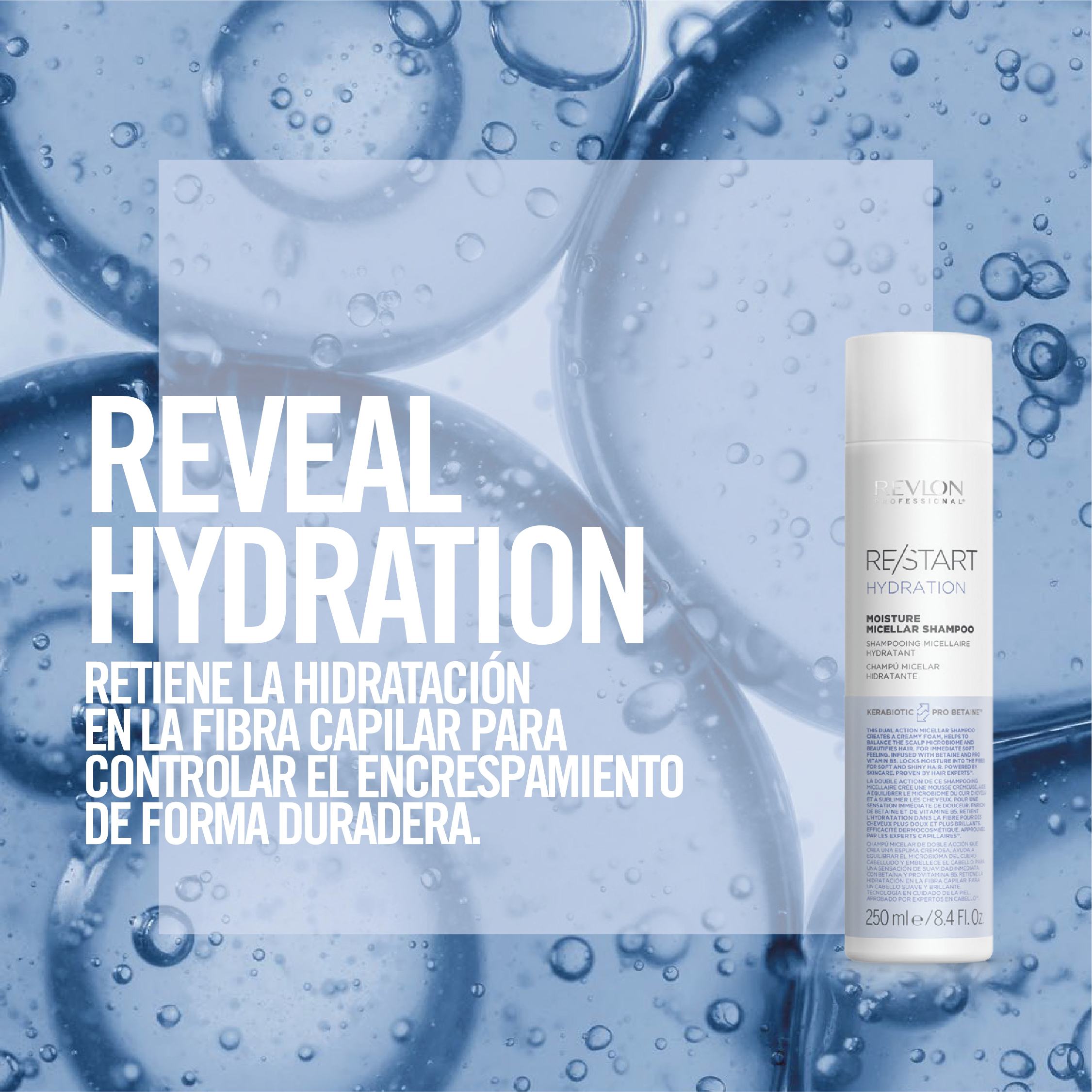 REVLON PROFESSIONAL RESTART MOISTURE MICELLAR SHAMPOO X 250 ML - SHAMPOO MICELAR HIDRATANTE - 3