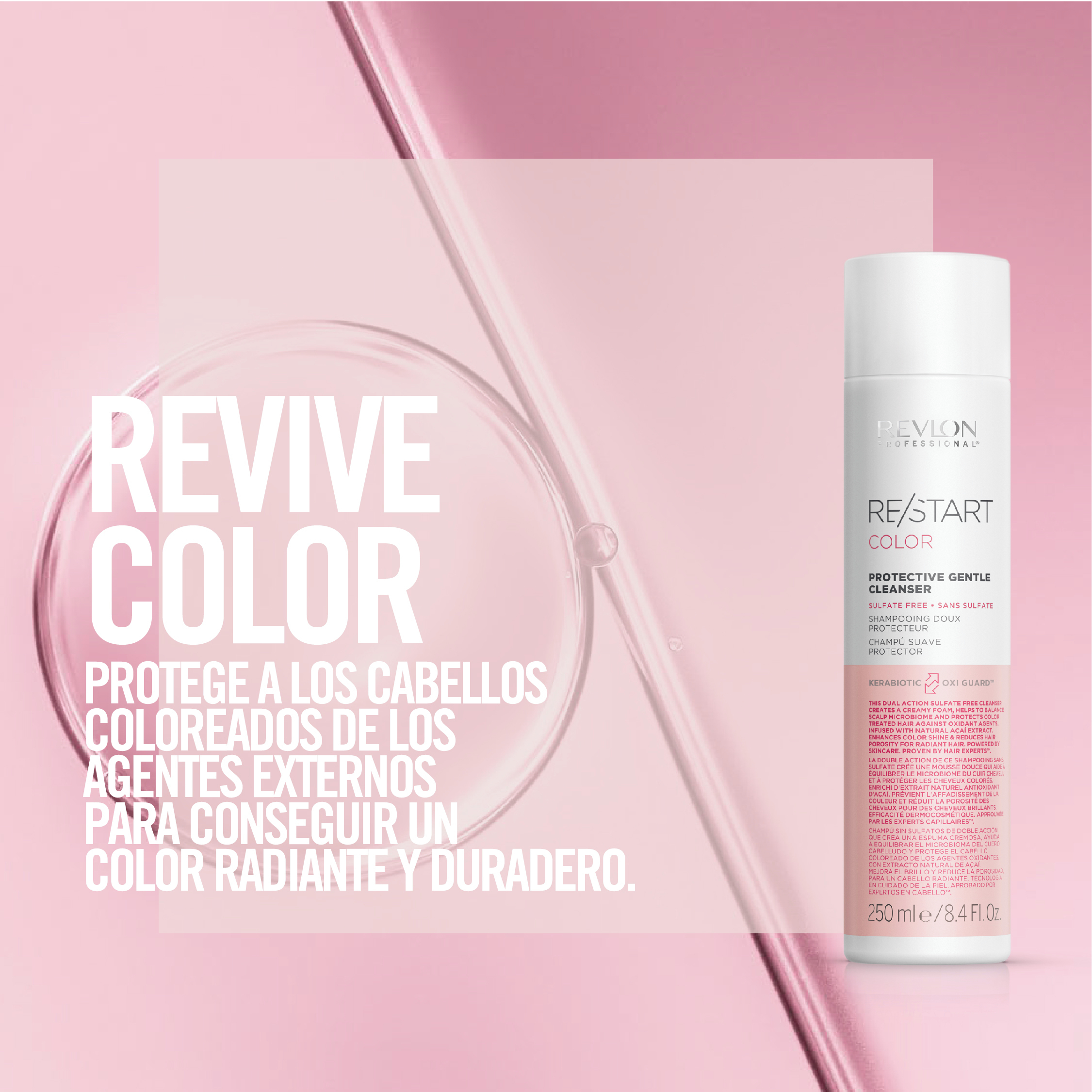 REVLON PROFESSIONAL RESTART COLOR PROTECTIVE SHAMPOO X 250 ML - SHAMPOO MICELAR PROTECTOR DE COLOR - 2