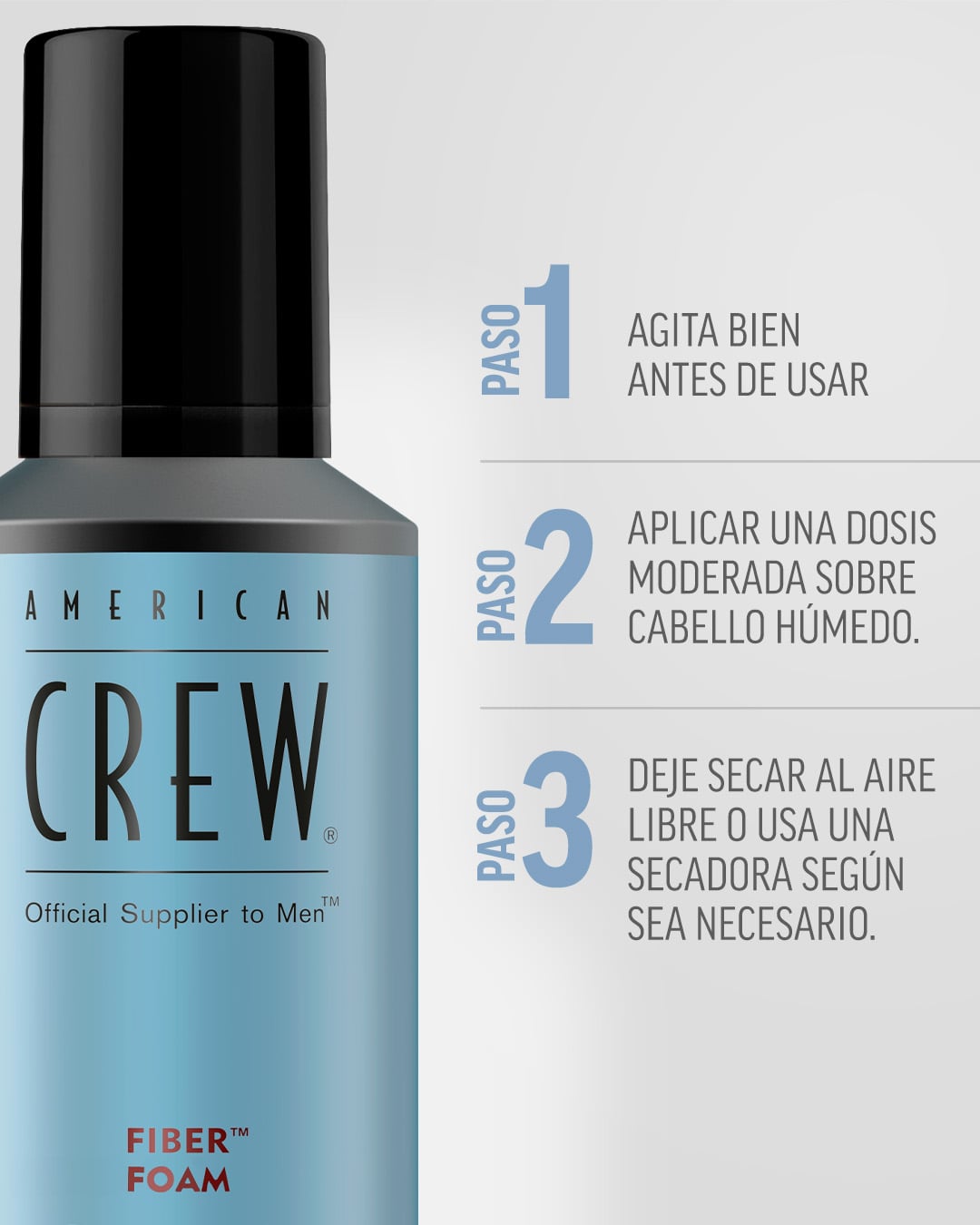 AMERICAN CREW FIBER FOAM X 200 ML - ESPUMA FIJACIÓN MEDIA Y BRILLO NATURAL - 3