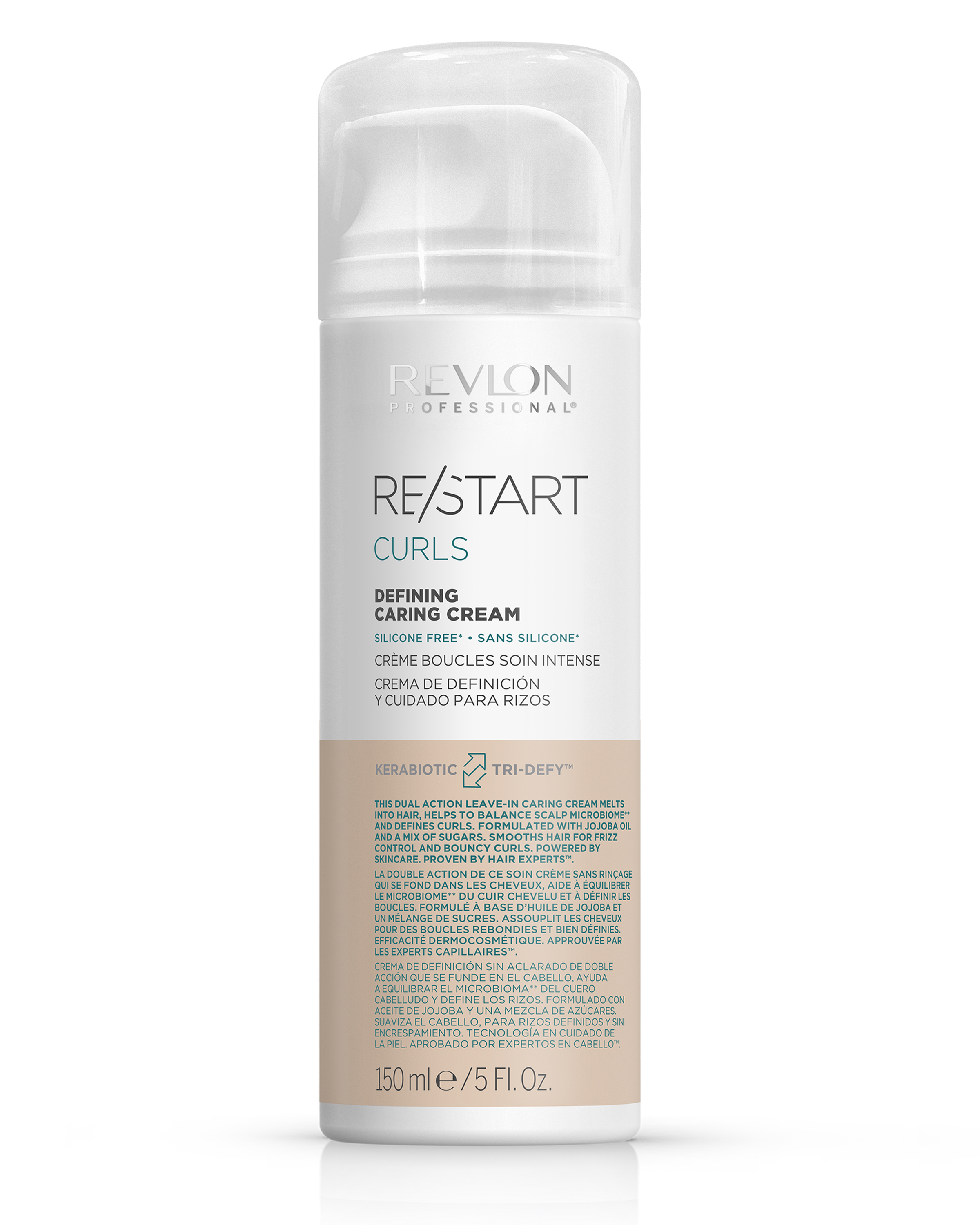 REVLON PROFESSIONAL RESTART CURLS DEFINING CREAM X 150 ML - CREMA DEFIICIÓN DE RIZOS SIN ENJUAGUE P/CAB RIZADO - 1