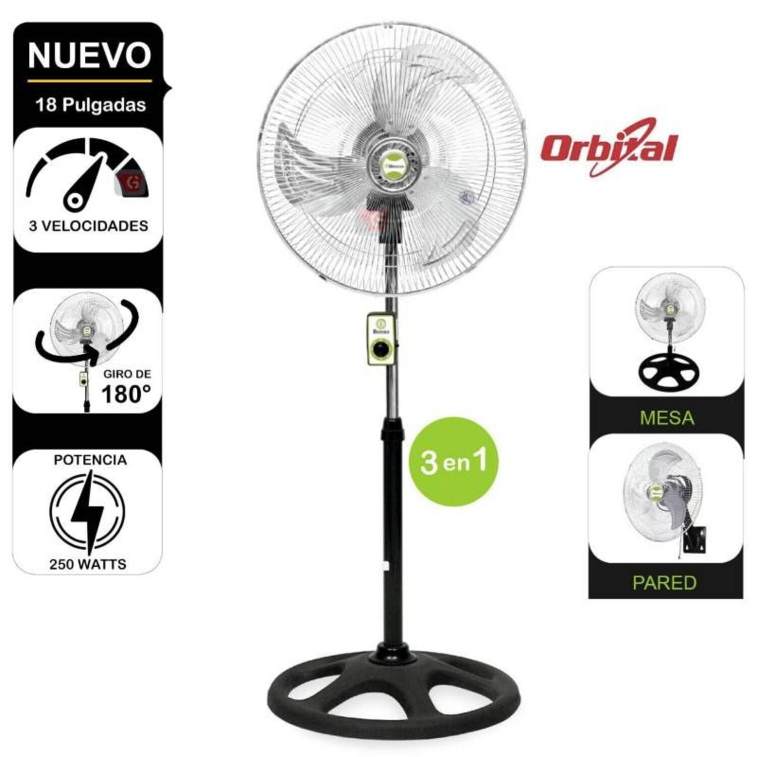 VENTILADOR BOSSKO ORBITAL 3 EN 1 250W BK-8220VO - 1