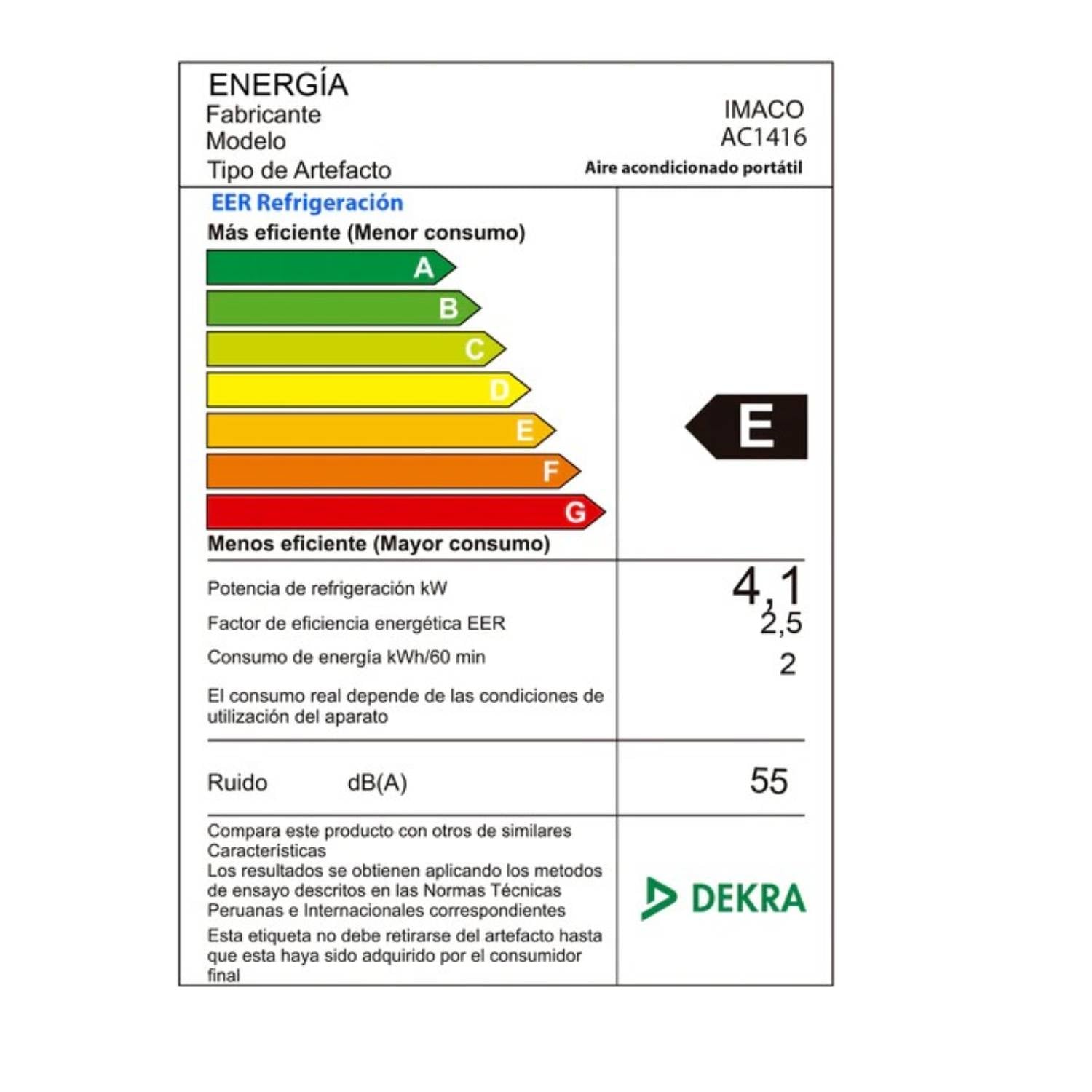 AIRE ACONDICIONADO PORTATIL IMACO AC1416 BTU 14000 - 2