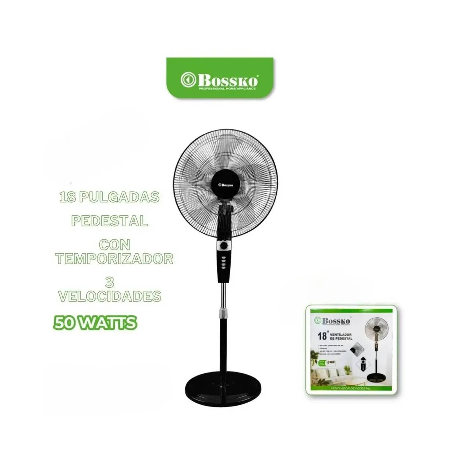 VENTILADOR PEDESTAL 18' BOSSKO BK-8459VN - 1