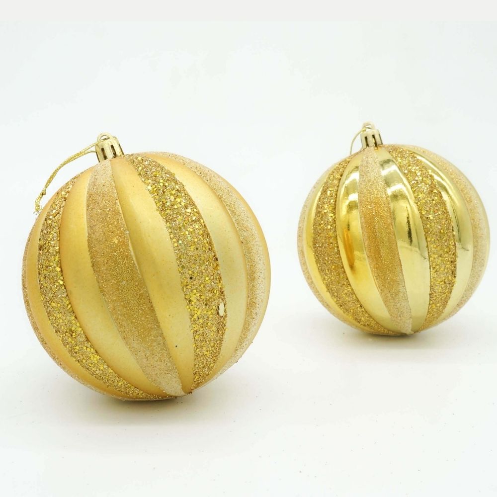 SET DE 2 BOLAS DE NAVIDAD DORADAS FLORIPA - 1