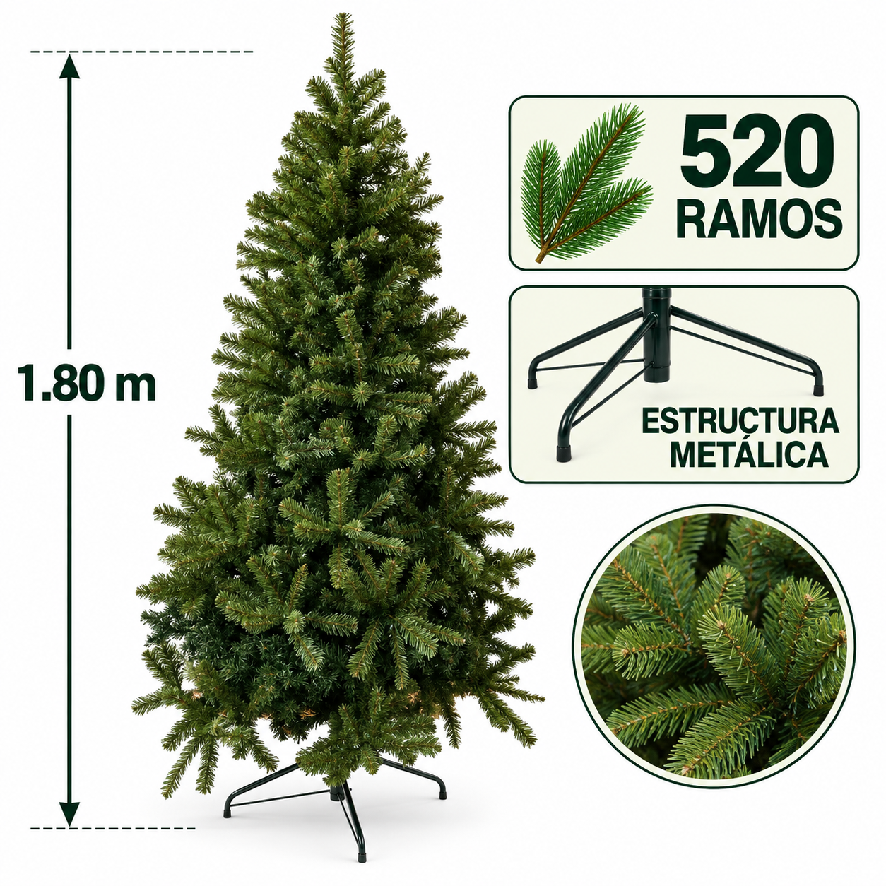 ÁRBOL DE NAVIDAD FLORIPA VERDE 180CM - 1