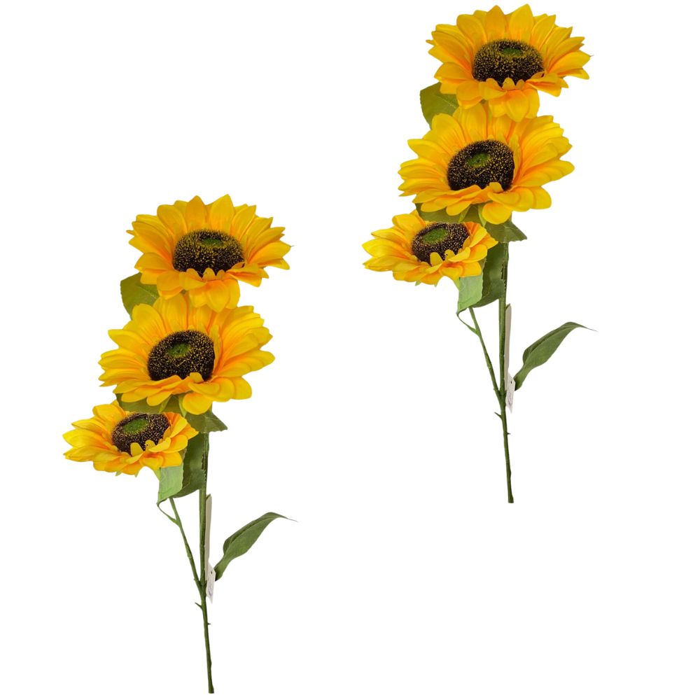PACK DE 2 VARAS CON 3 GIRASOLES FLORIPASTORE - 1